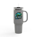40oz Insulated Travel Mug - 'Electric Blue Acara' Fish Graphic, Leak-Resistant Tumbler for Aquarium Enthusiasts