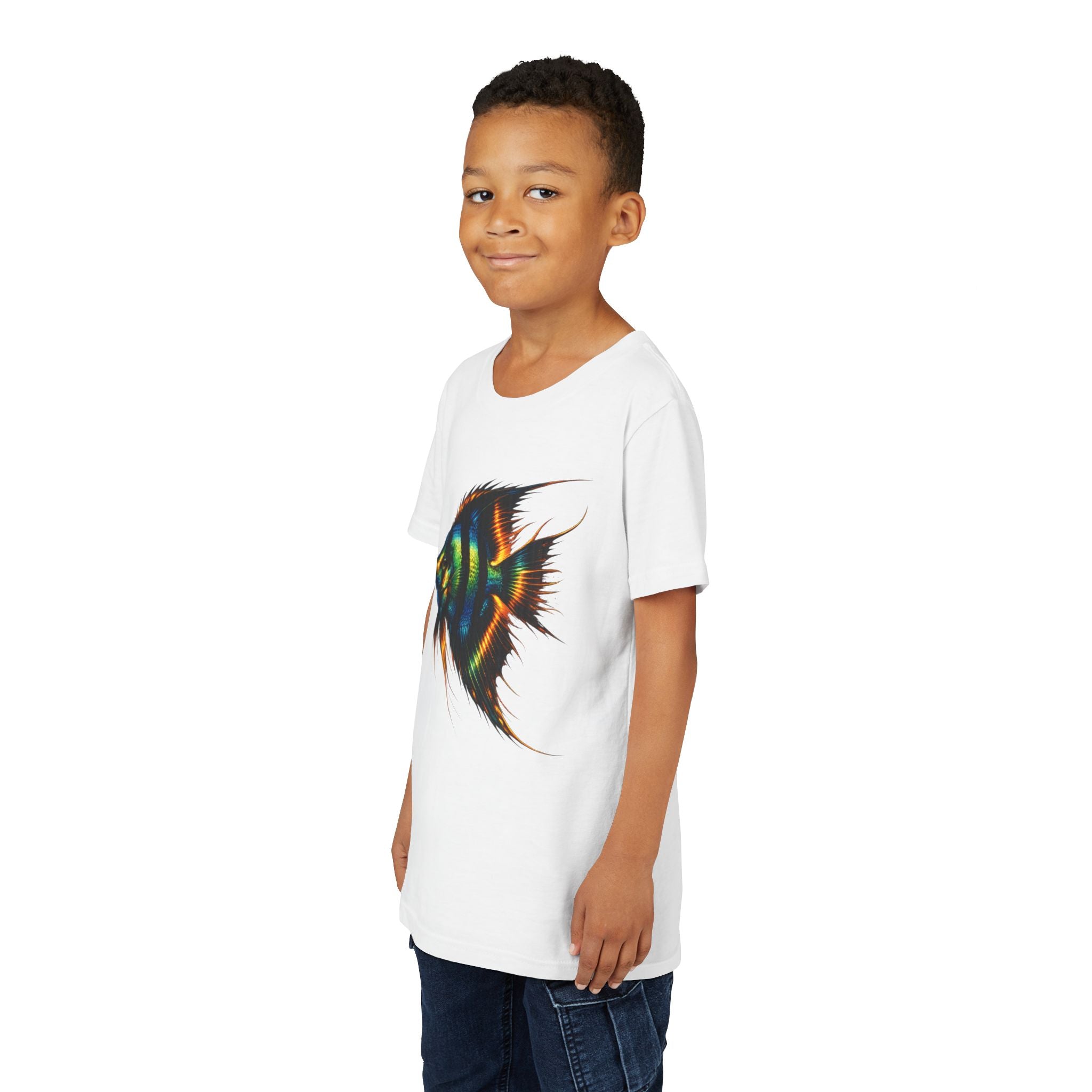 Angelfish Youth Tee – Colorful Aquarium Fish Graphic Shirt for Kids