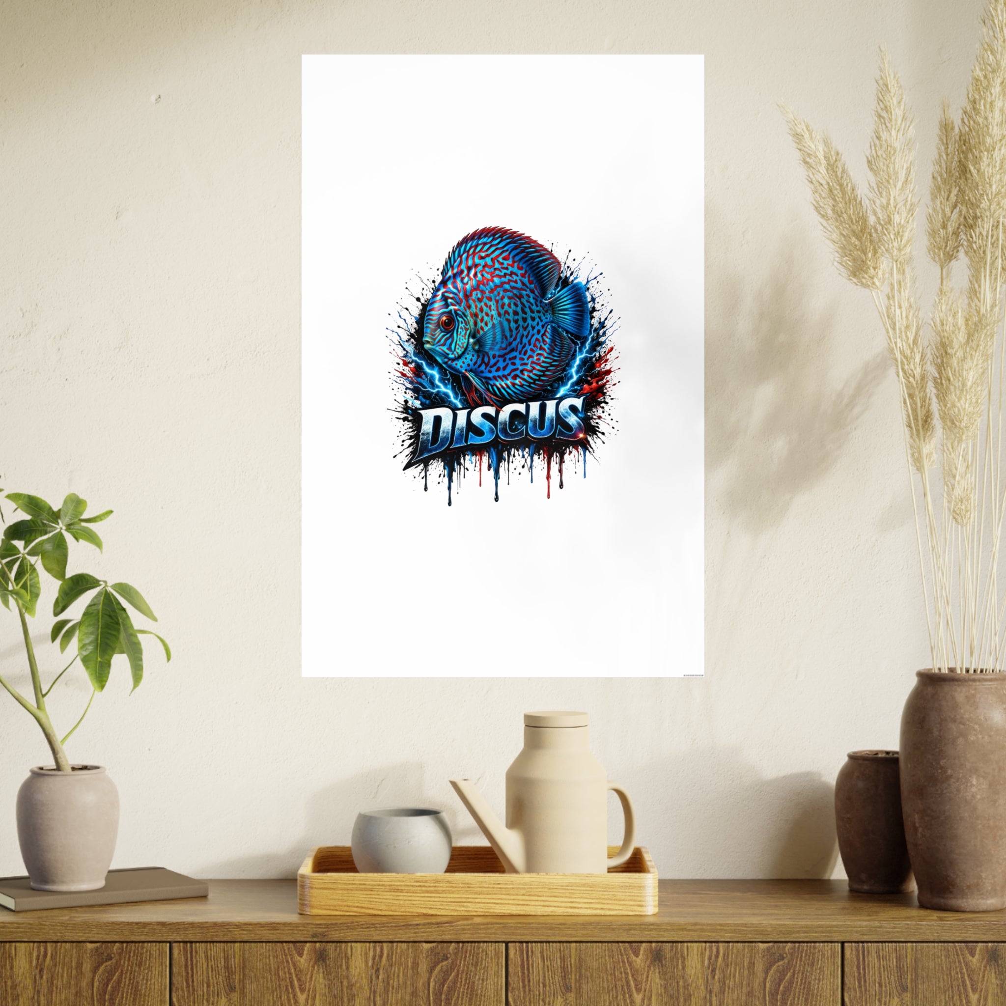 Discus Fish Art Poster — Vibrant Aquarium Wall Print