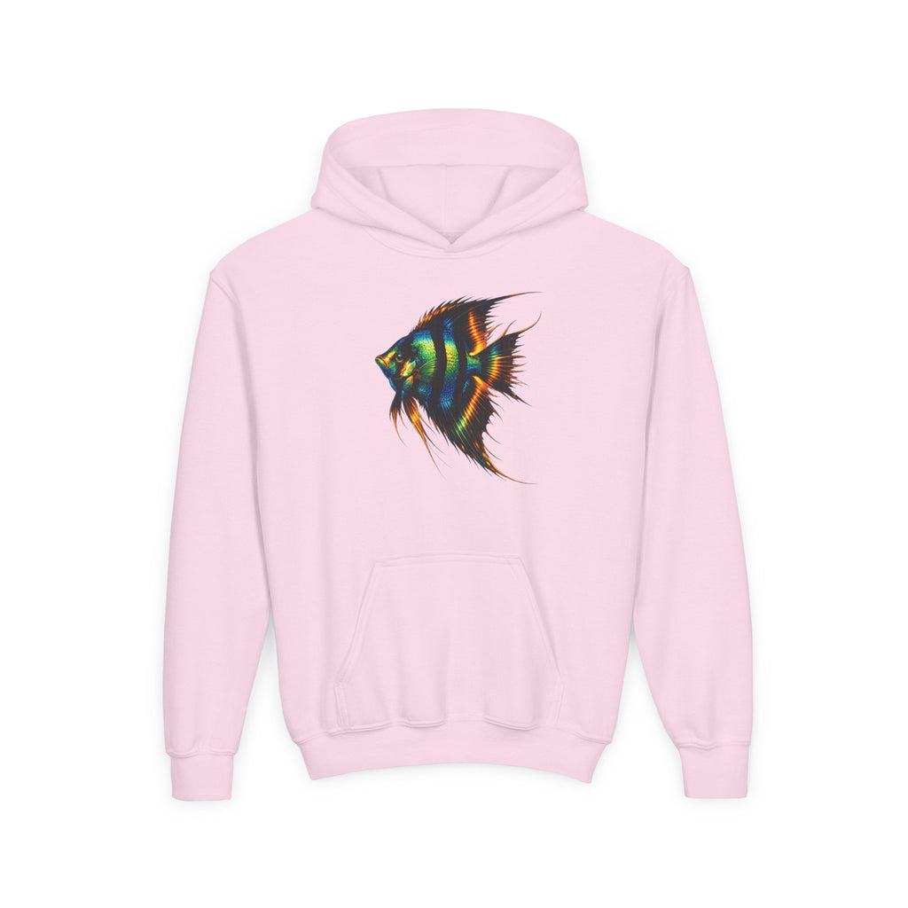 Youth Angelfish Hoodie - Colorful Aquarium Fish Graphic Sweatshirt