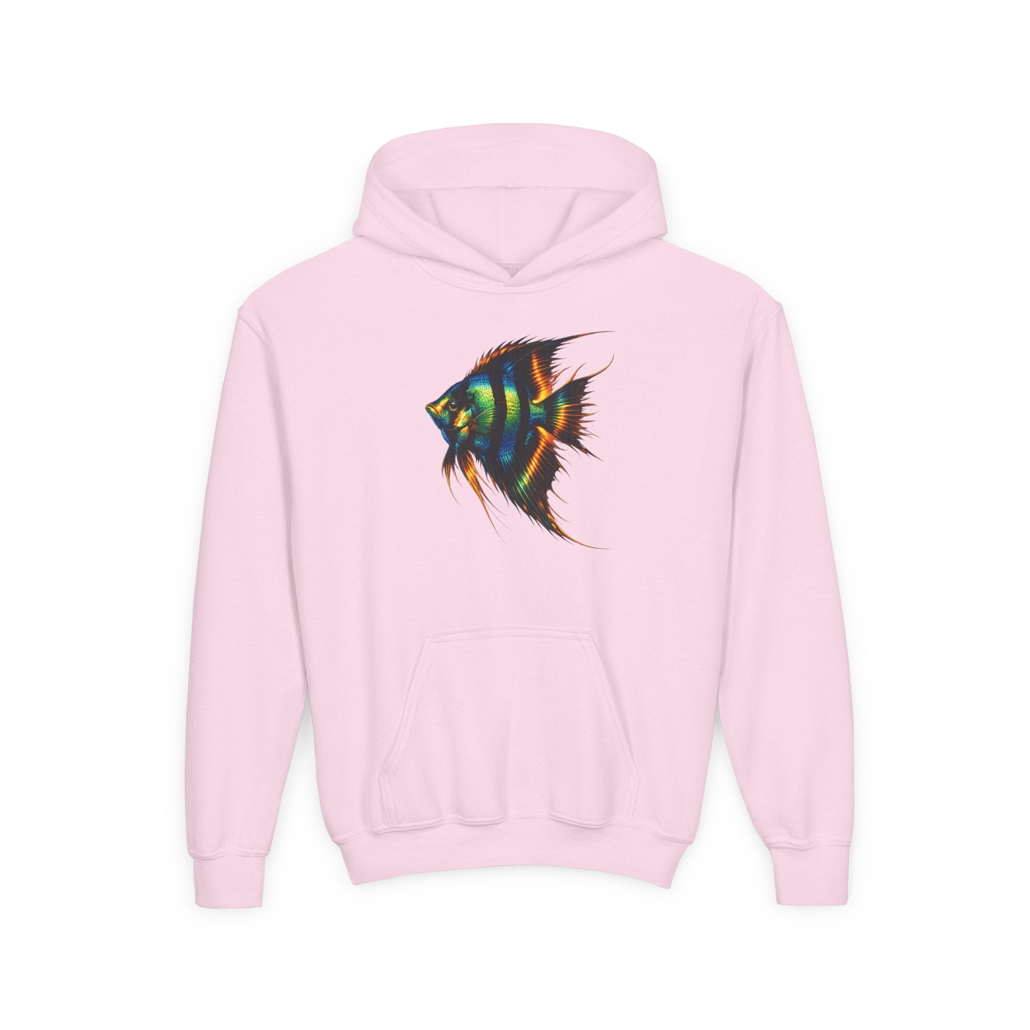 Youth Angelfish Hoodie - Colorful Aquarium Fish Graphic Sweatshirt