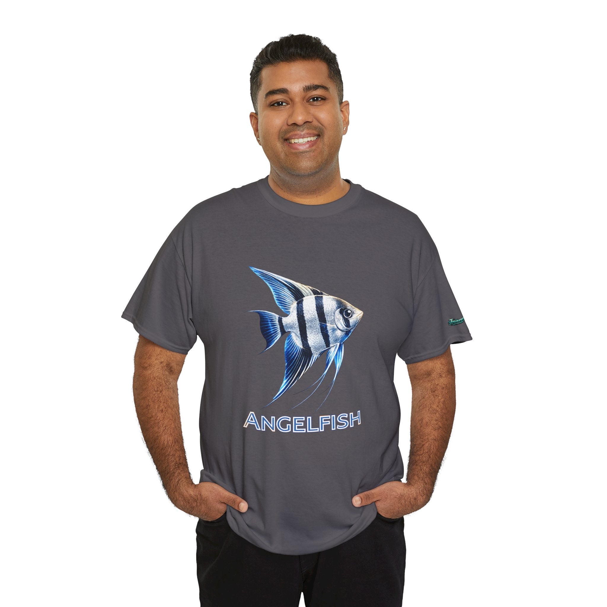 Angelfish Graphic Tee — Blue Tropical Fish Shirt
