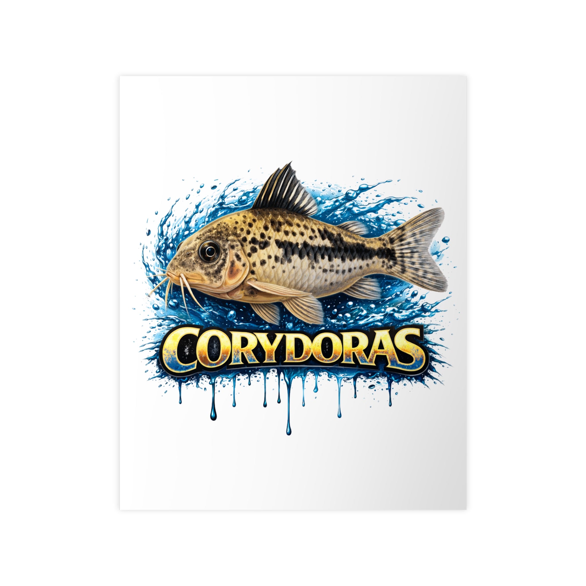 Peppered Cory Photopaper Poster — Colorful Aquarium Catfish Art Print