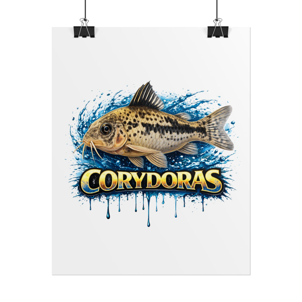 Corydoras Aquarium Fish Poster — Rolled Decorative Wall Art for Fishkeepers