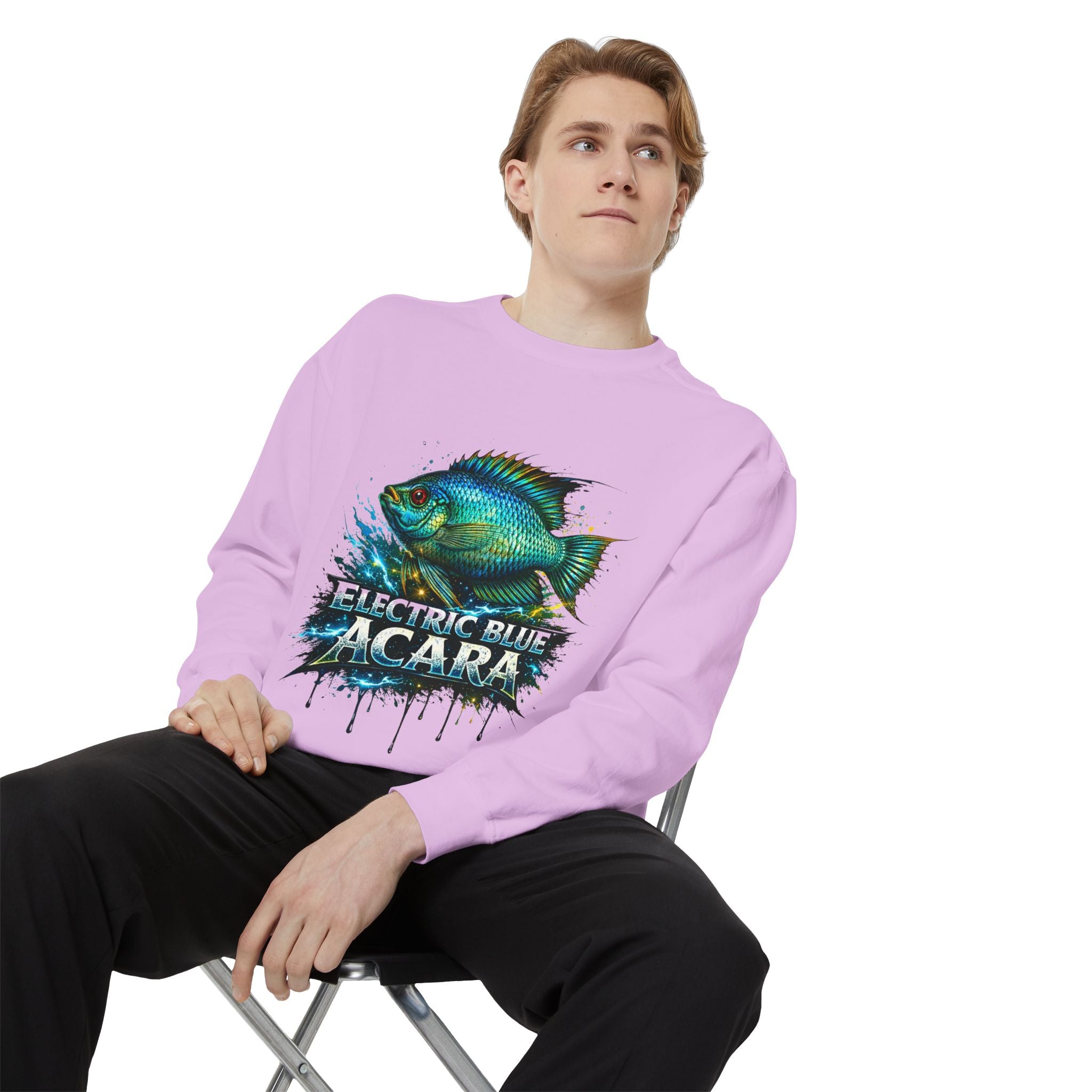 Electric Blue Acara – Garment-Dyed Premium Sweatshirt