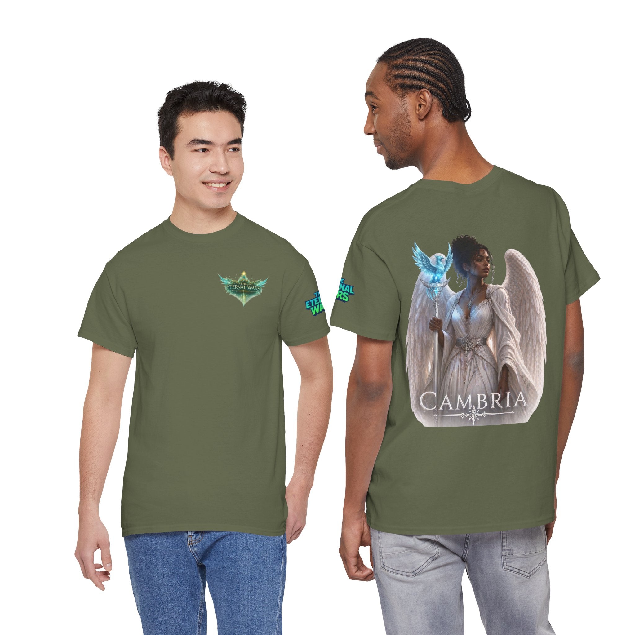 The Eternal Wars Graphic Tee – "Cambria" Winged Warrior Shirt