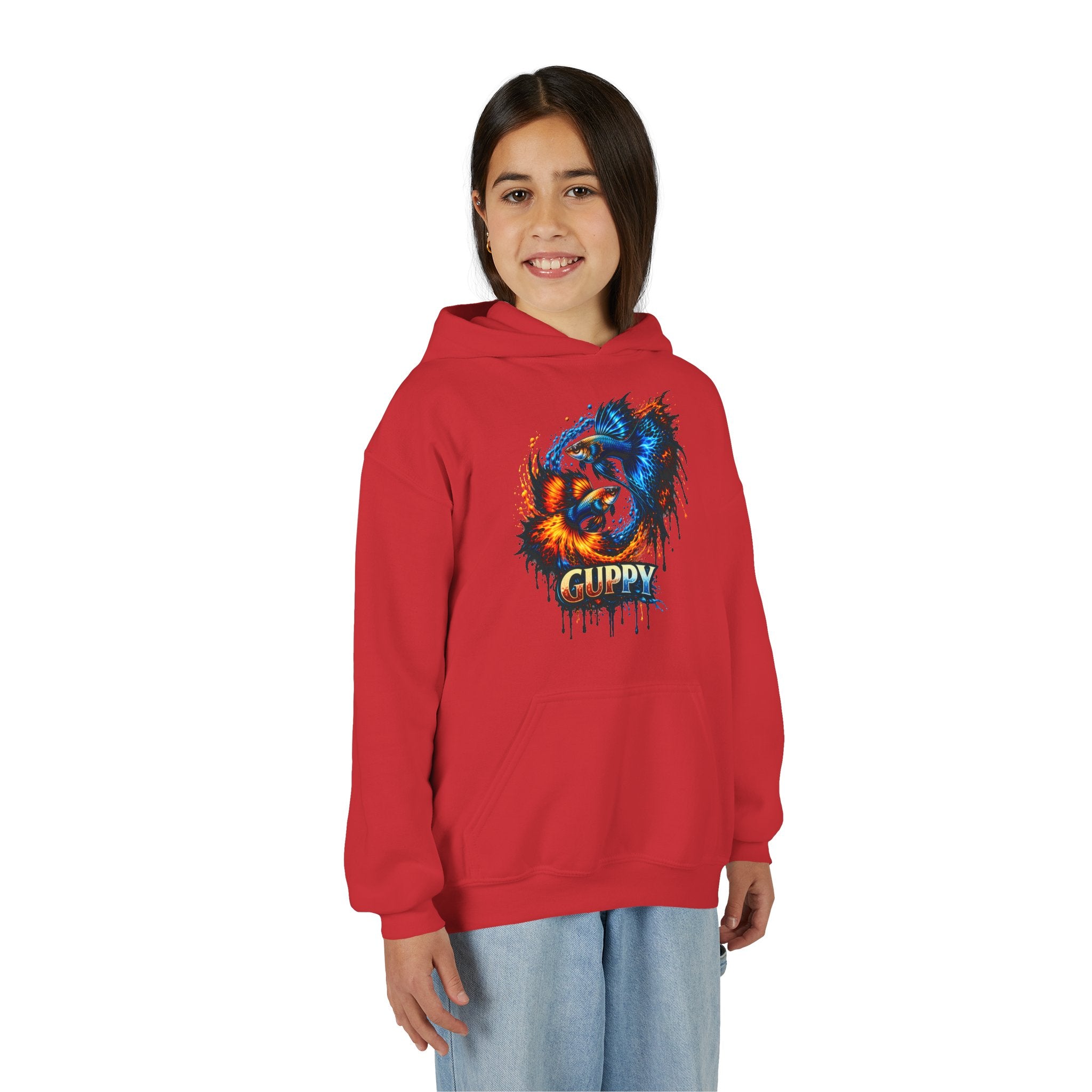 Fire & Ice Guppy – Kids "Neon Flare" Fleece Hoodie