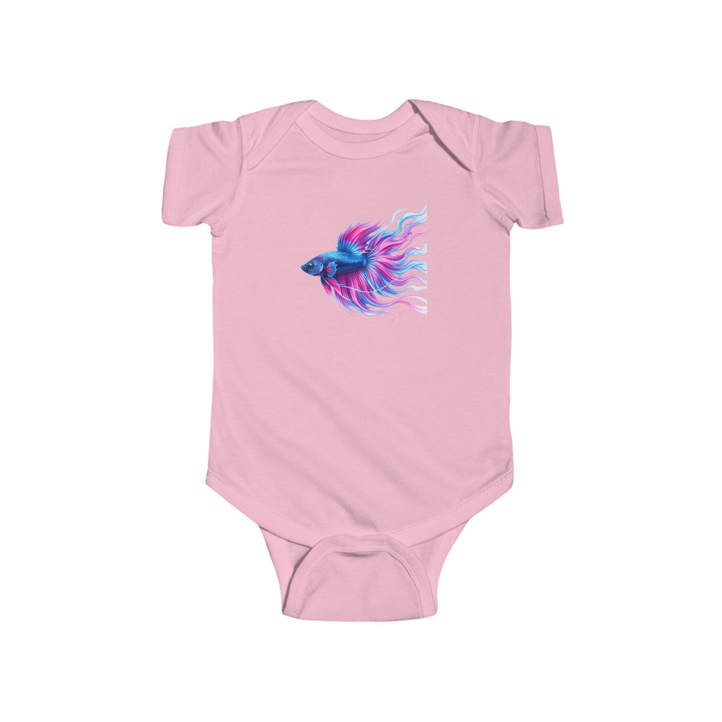 Betta Fish Baby Bodysuit — Colorful Watercolor Aquarium Infant Onesie