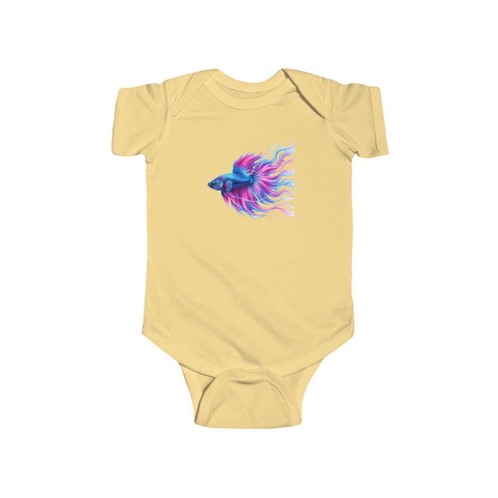 Betta Fish Baby Bodysuit — Colorful Watercolor Aquarium Infant Onesie