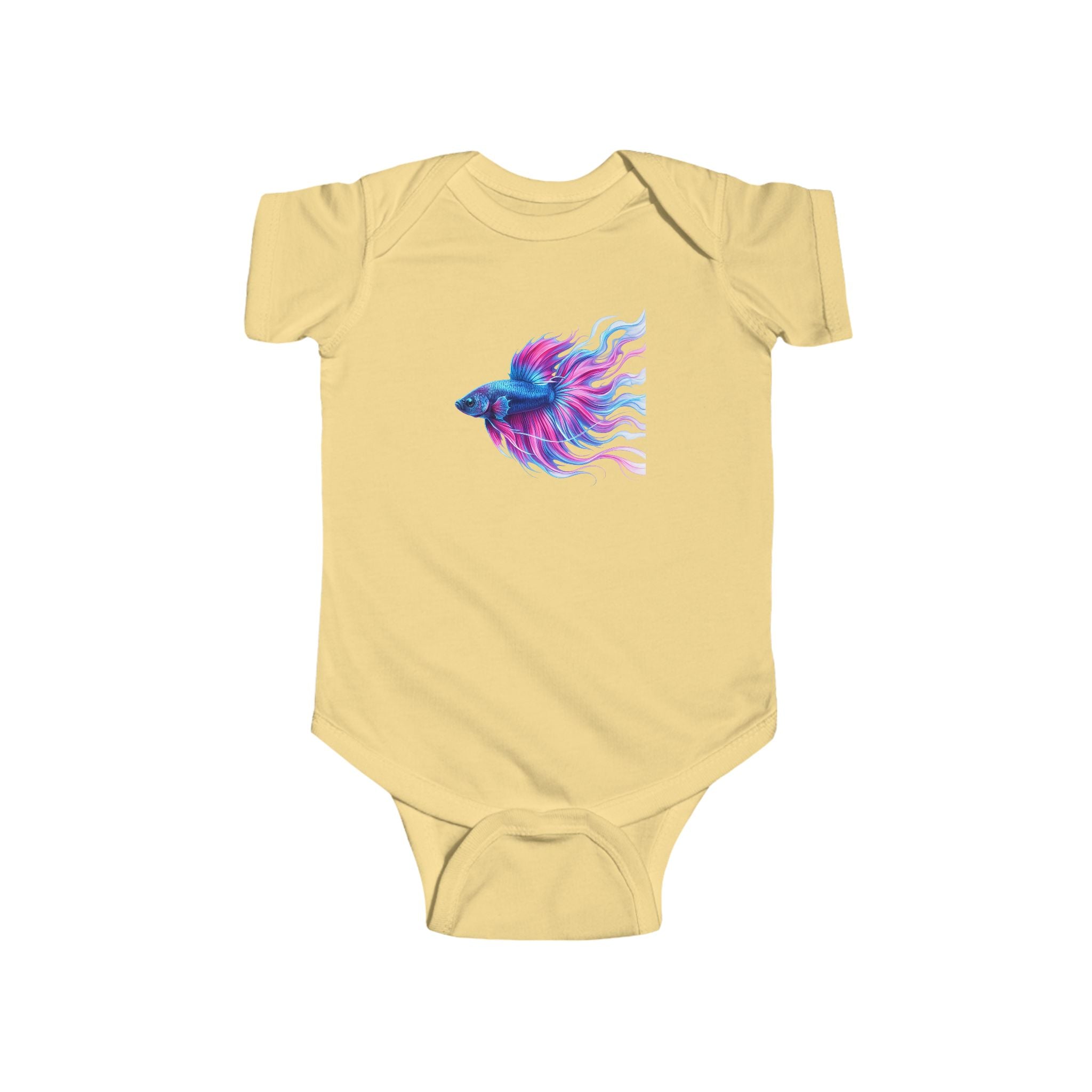 Betta Fish Baby Bodysuit — Colorful Watercolor Aquarium Infant Onesie
