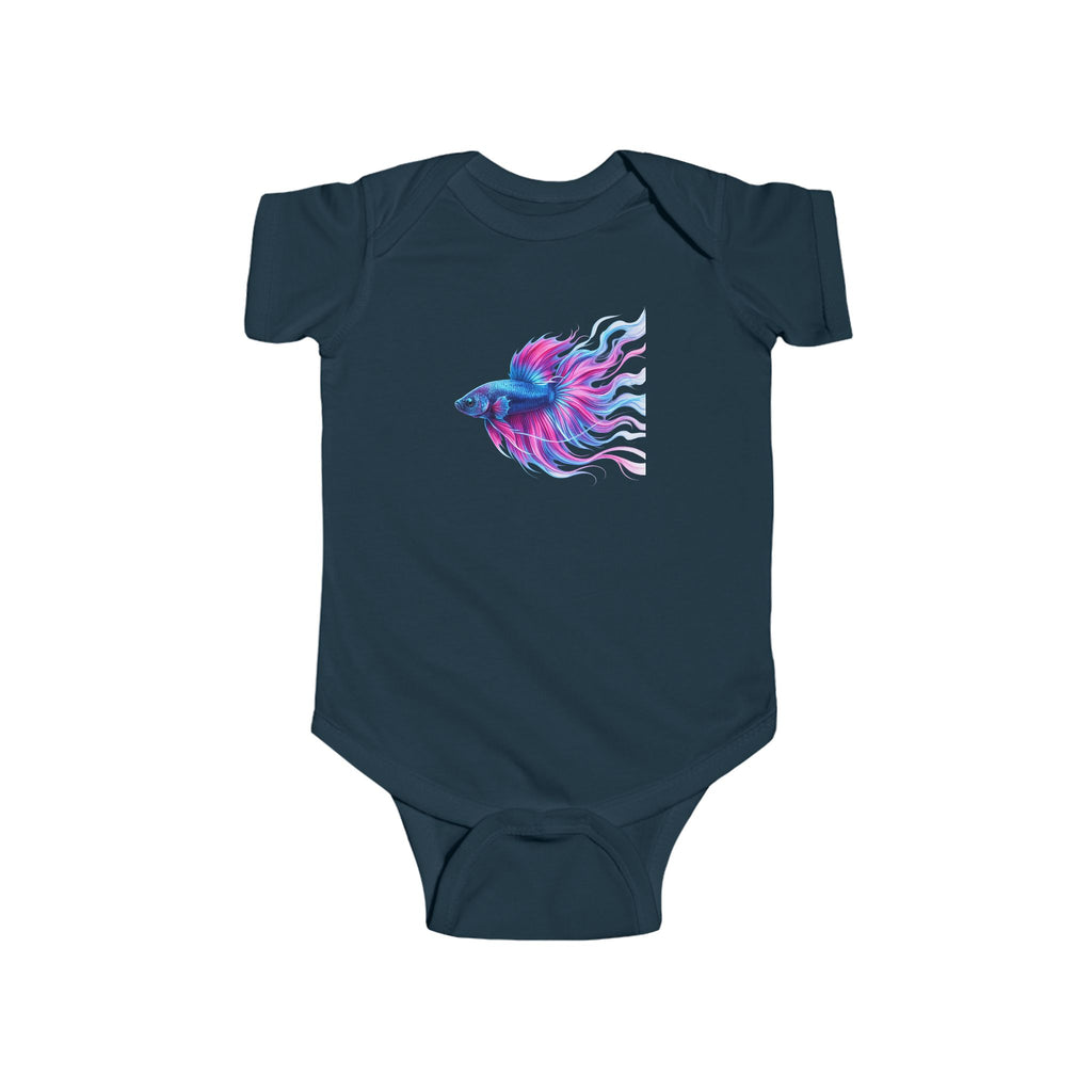 Betta Fish Baby Bodysuit — Colorful Watercolor Aquarium Infant Onesie