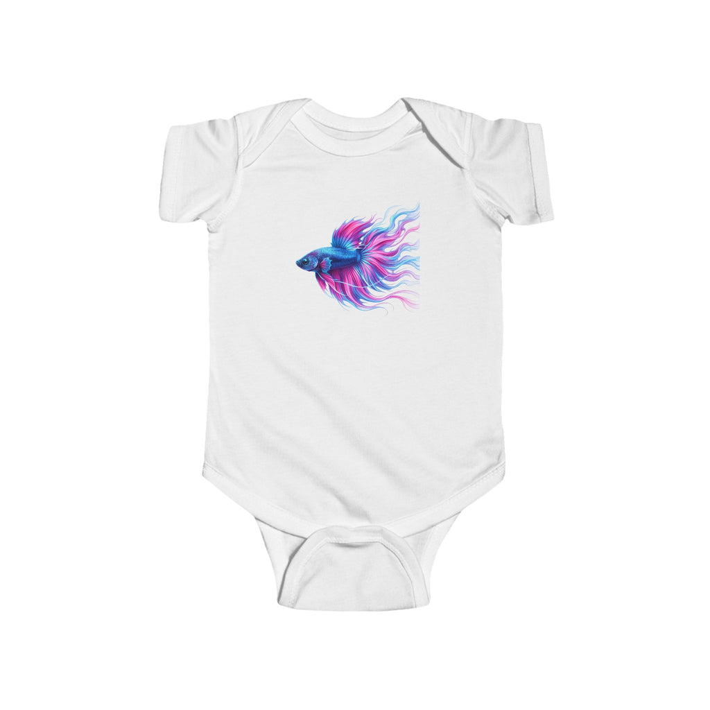Betta Fish Baby Bodysuit — Colorful Watercolor Aquarium Infant Onesie