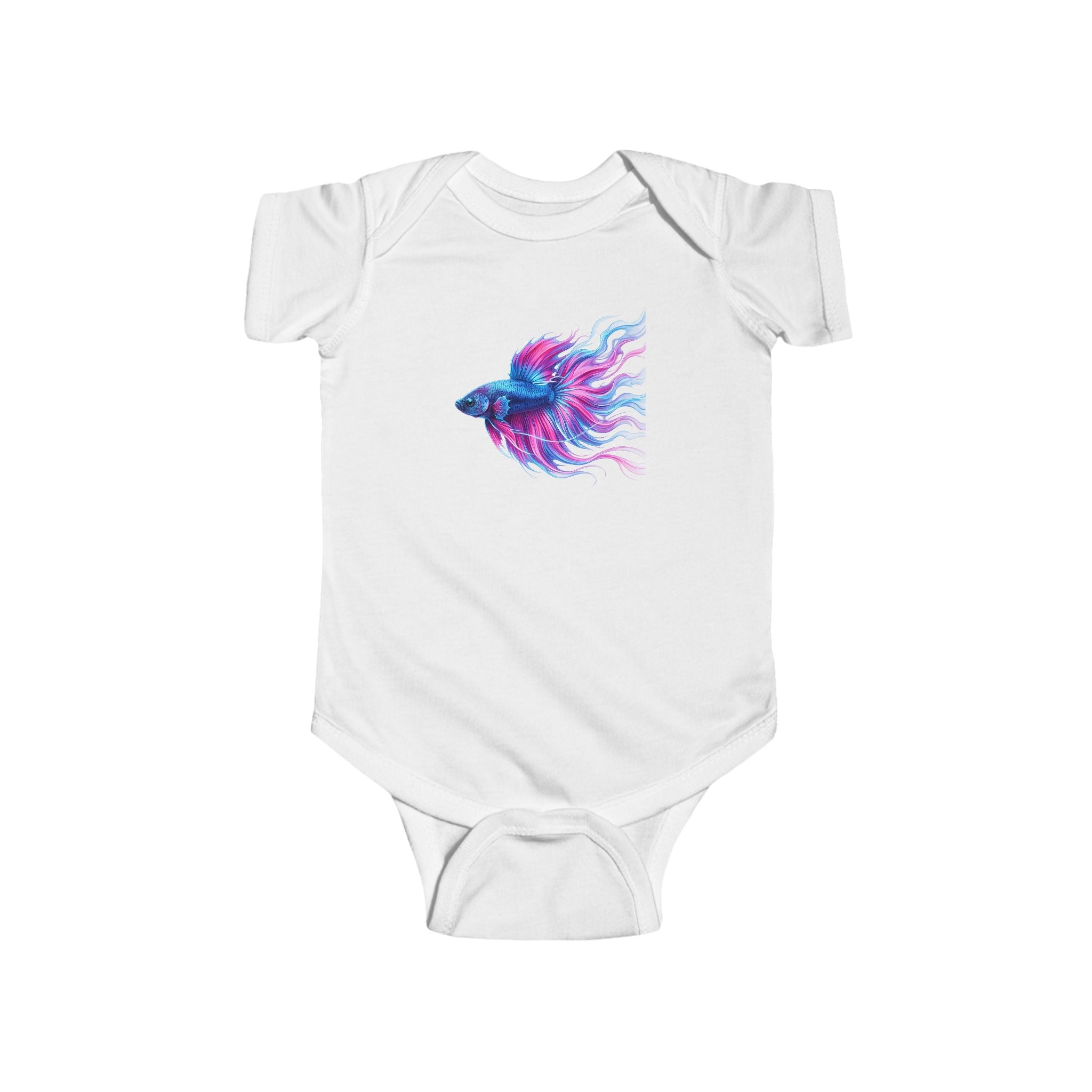 Betta Fish Baby Bodysuit — Colorful Watercolor Aquarium Infant Onesie