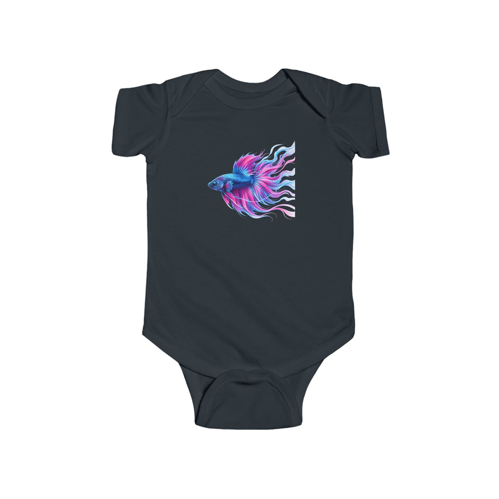 Betta Fish Baby Bodysuit — Colorful Watercolor Aquarium Infant Onesie