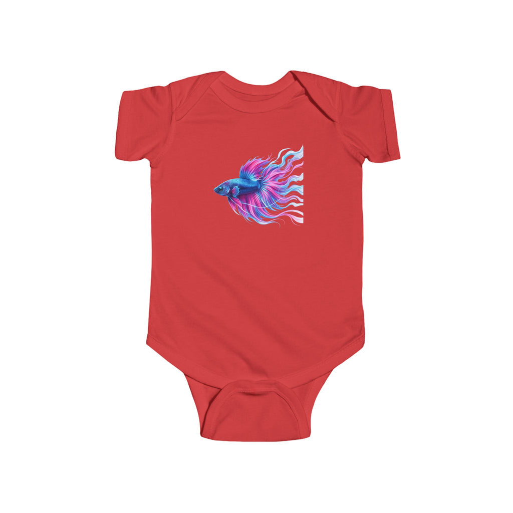 Betta Fish Baby Bodysuit — Colorful Watercolor Aquarium Infant Onesie