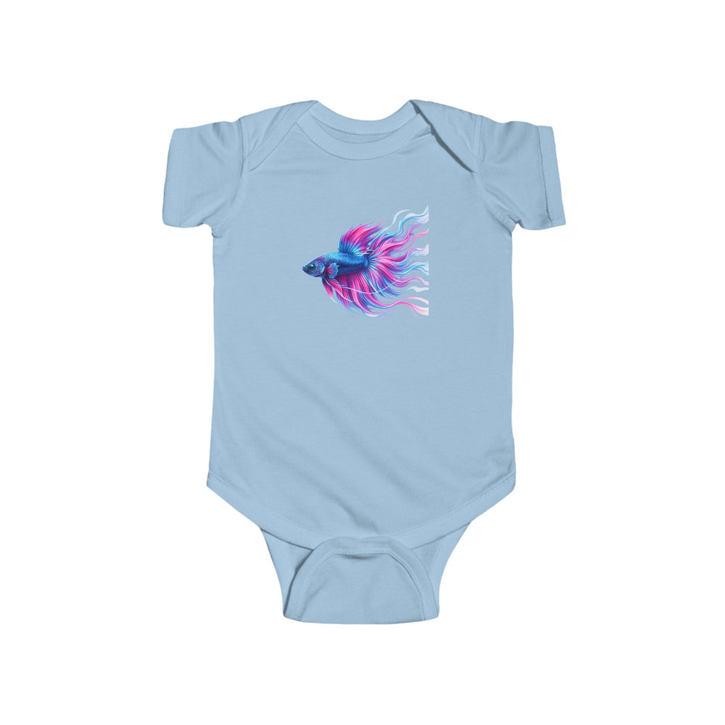 Betta Fish Baby Bodysuit — Colorful Watercolor Aquarium Infant Onesie