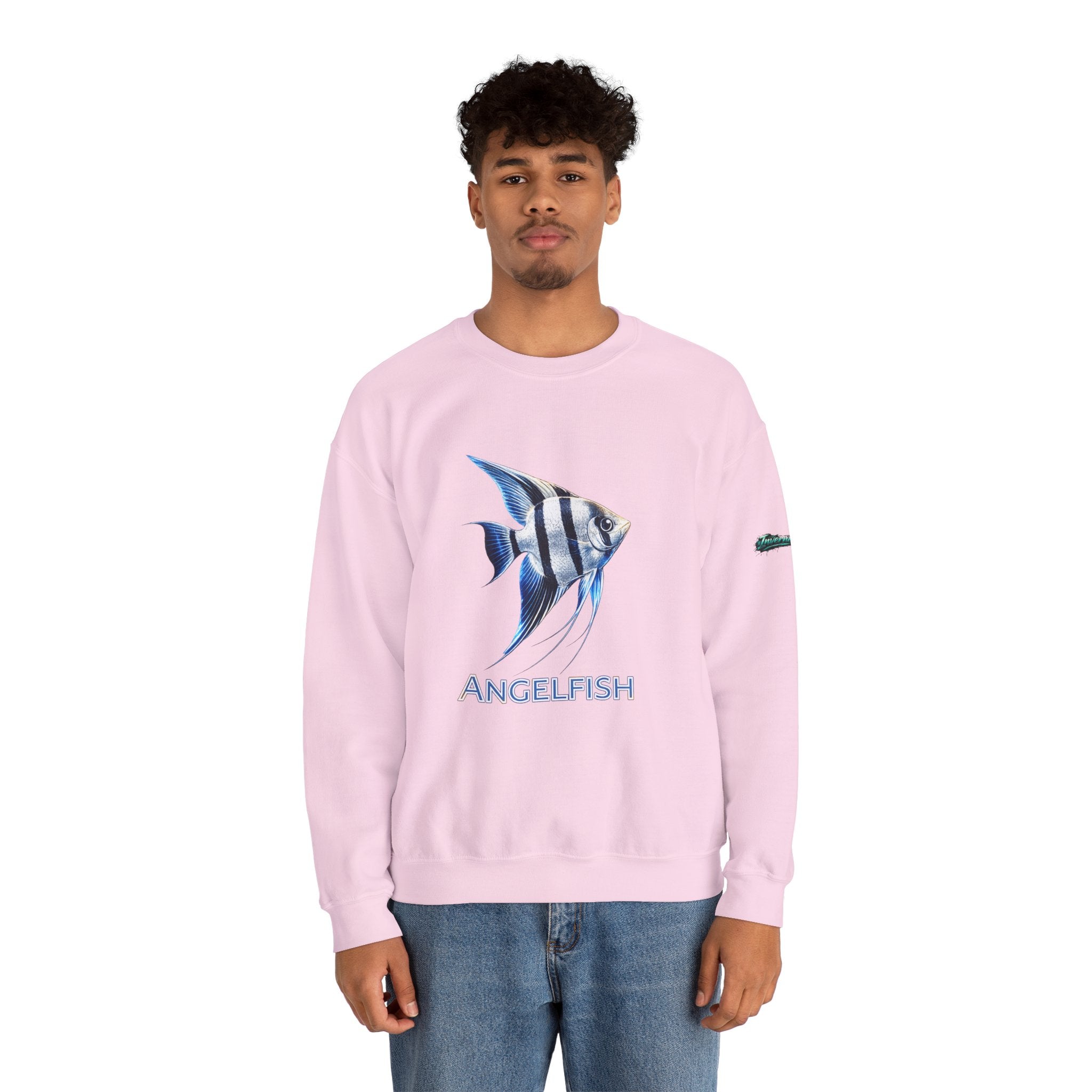Angelfish Crewneck Sweatshirt — Blue Tropical Fish Graphic