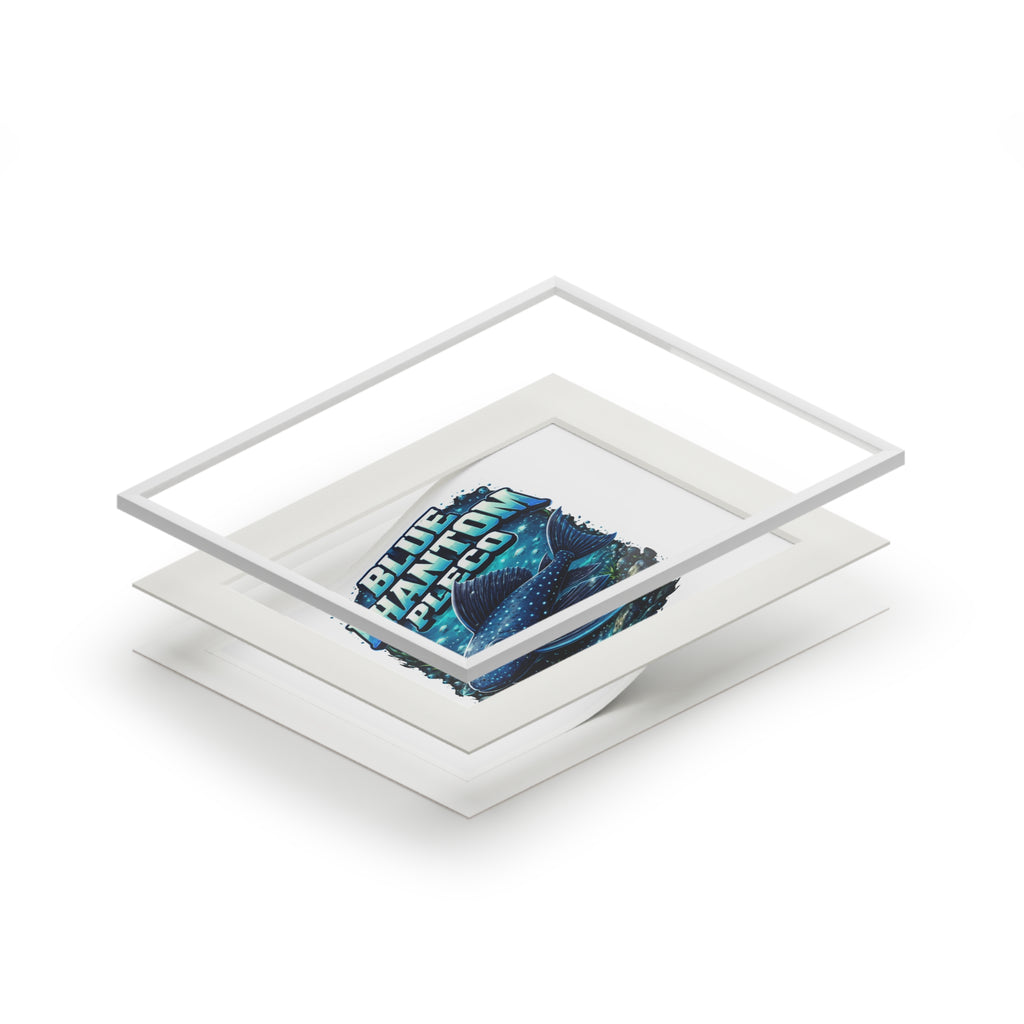 Blue Phantom Pleco Fine Art Print (Passepartout Frame)