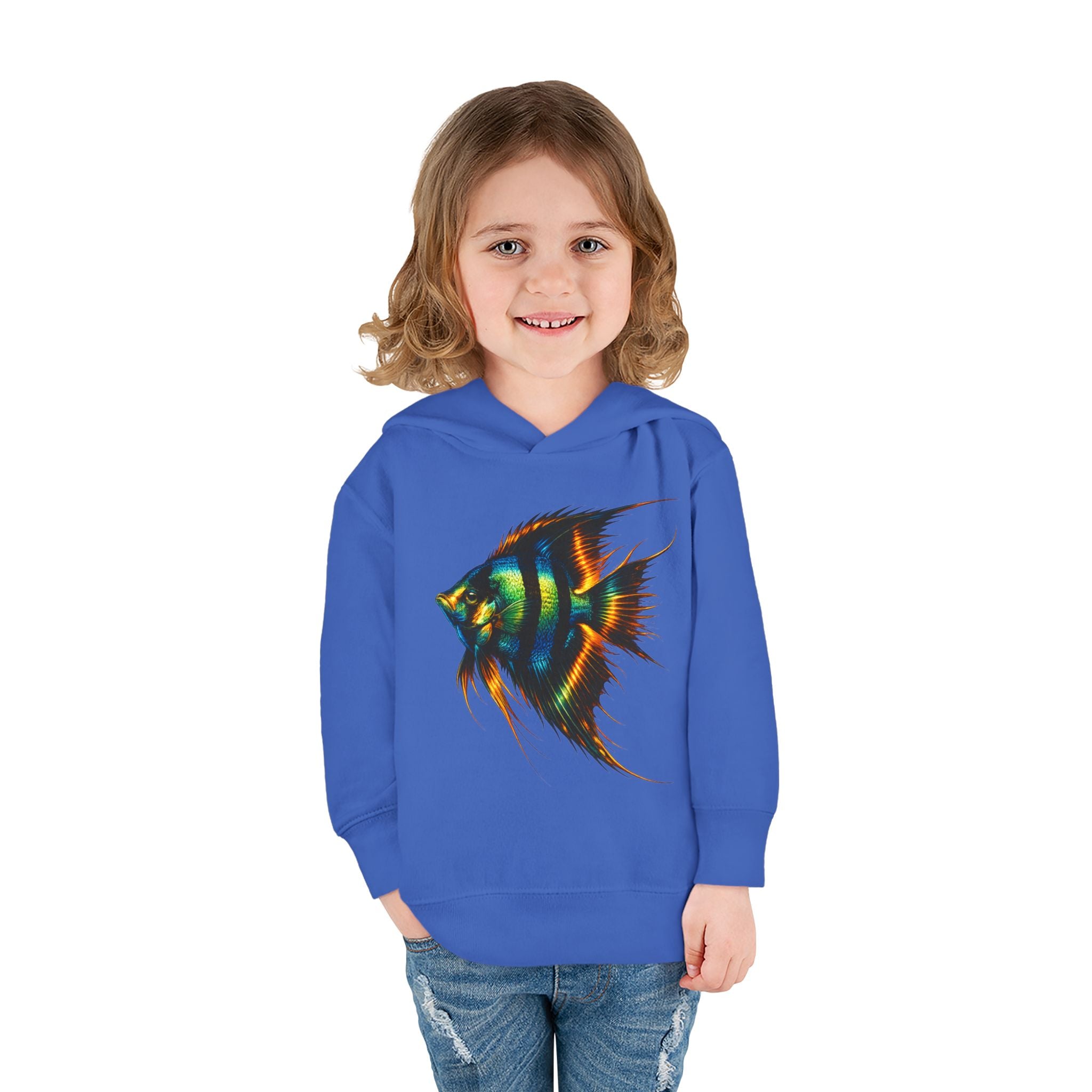 Toddler Hoodie with Colorful Angelfish Graphic
