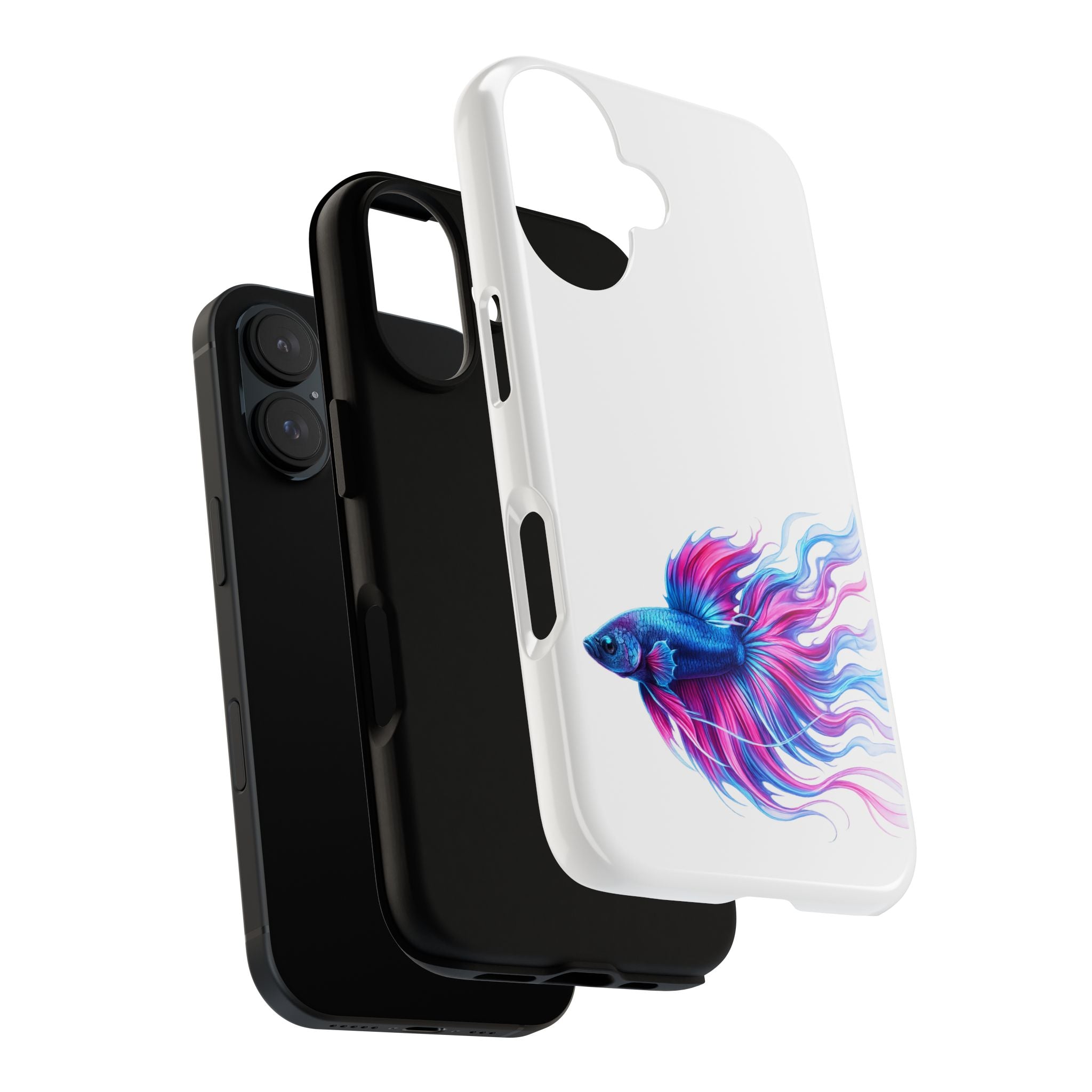 Betta Fish Tough Phone Case — Colorful Watercolor Fish Protective Cover