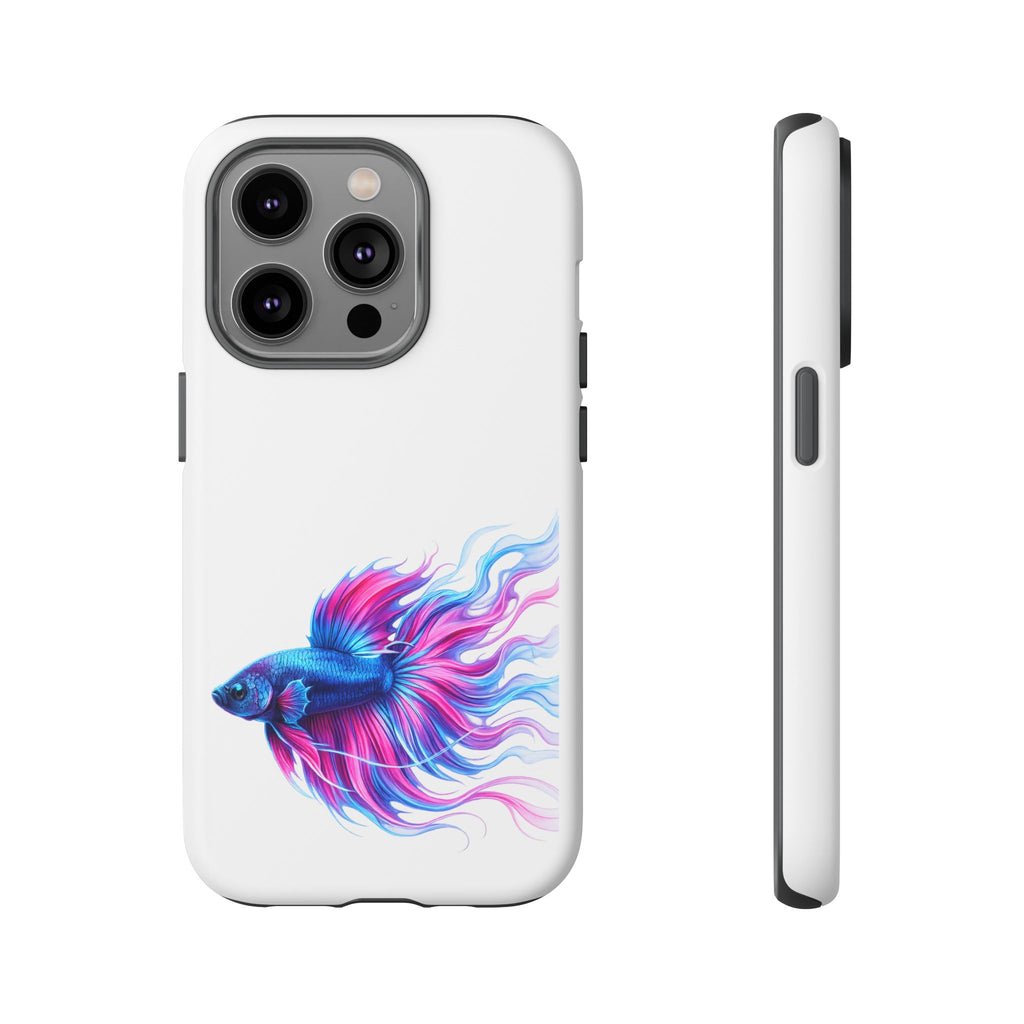 Betta Fish Tough Phone Case — Colorful Watercolor Fish Protective Cover