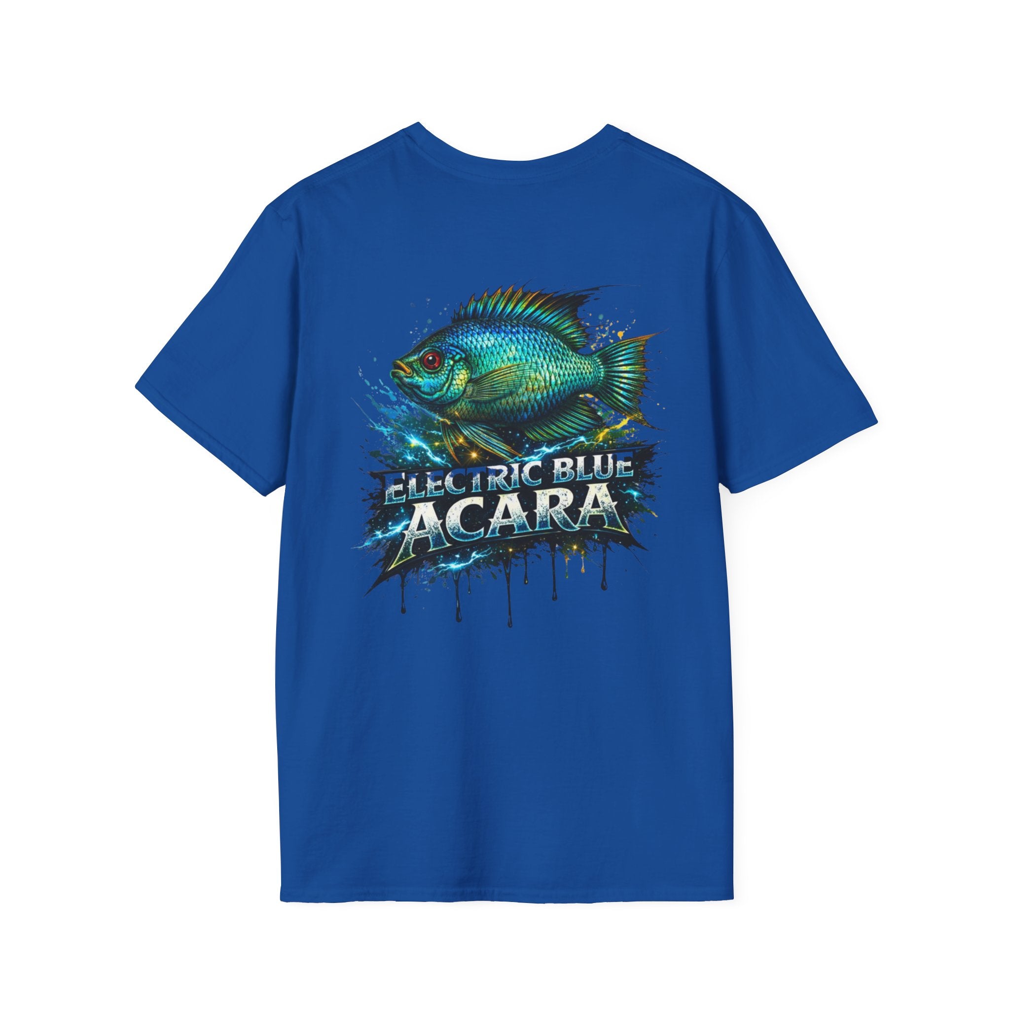 Electric Blue Acara Fish T-Shirt — Vibrant Angler Graphic Tee