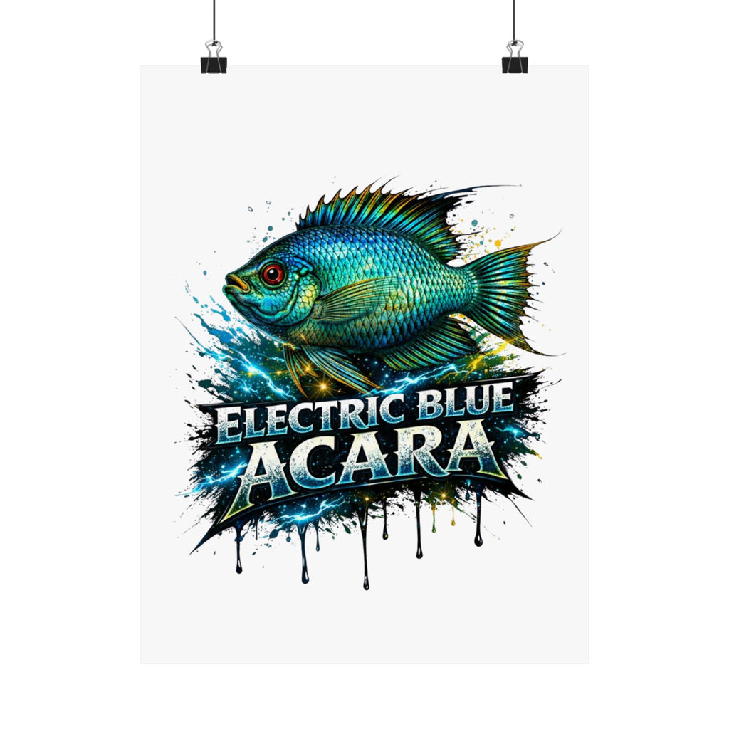 Electric Blue Acara – Matte Vertical Poster