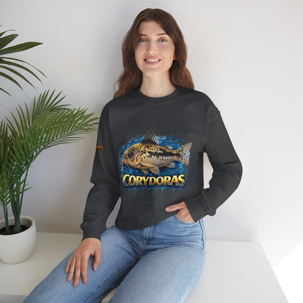Peppered Corydoras Fish Crewneck Sweatshirt – Aquatic Aquarium Lover Tee