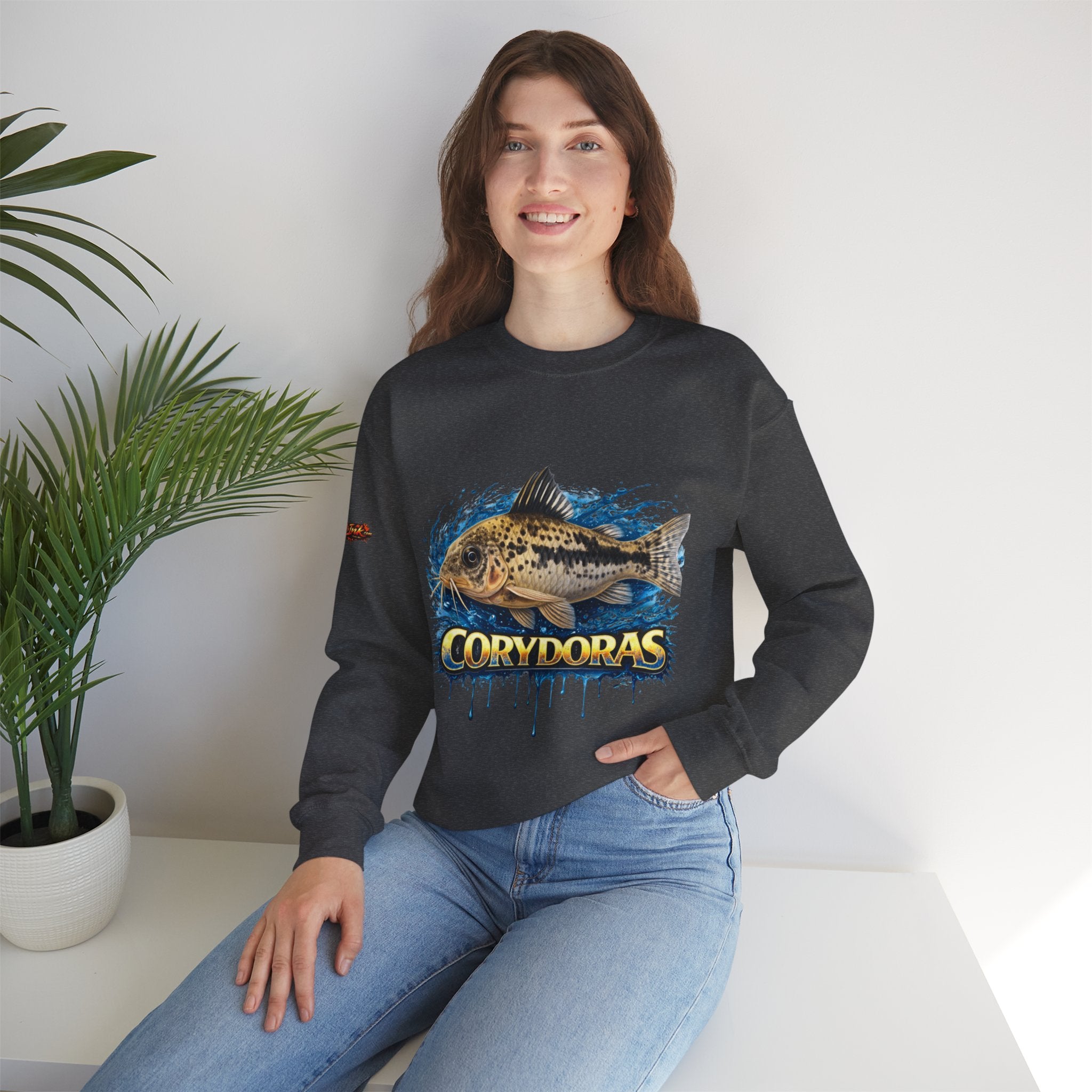 Peppered Corydoras Fish Crewneck Sweatshirt – Aquatic Aquarium Lover Tee