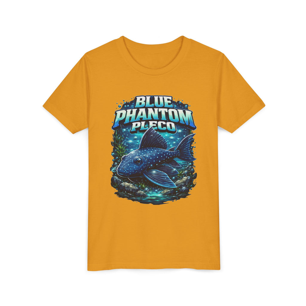 Blue Phantom Pleco Youth Tee – Kids Fish Aquarium T-Shirt