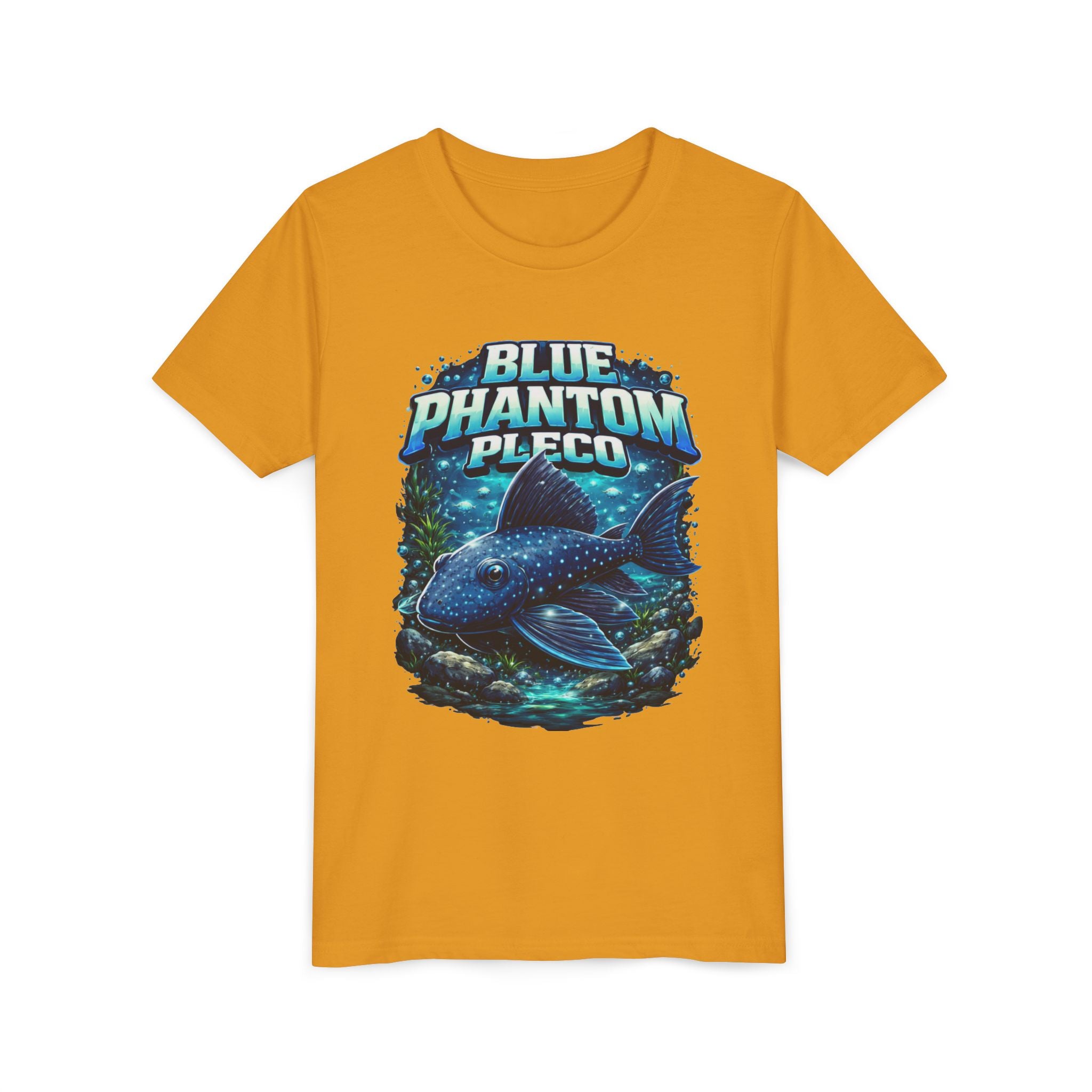 Blue Phantom Pleco Youth Tee – Kids Fish Aquarium T-Shirt