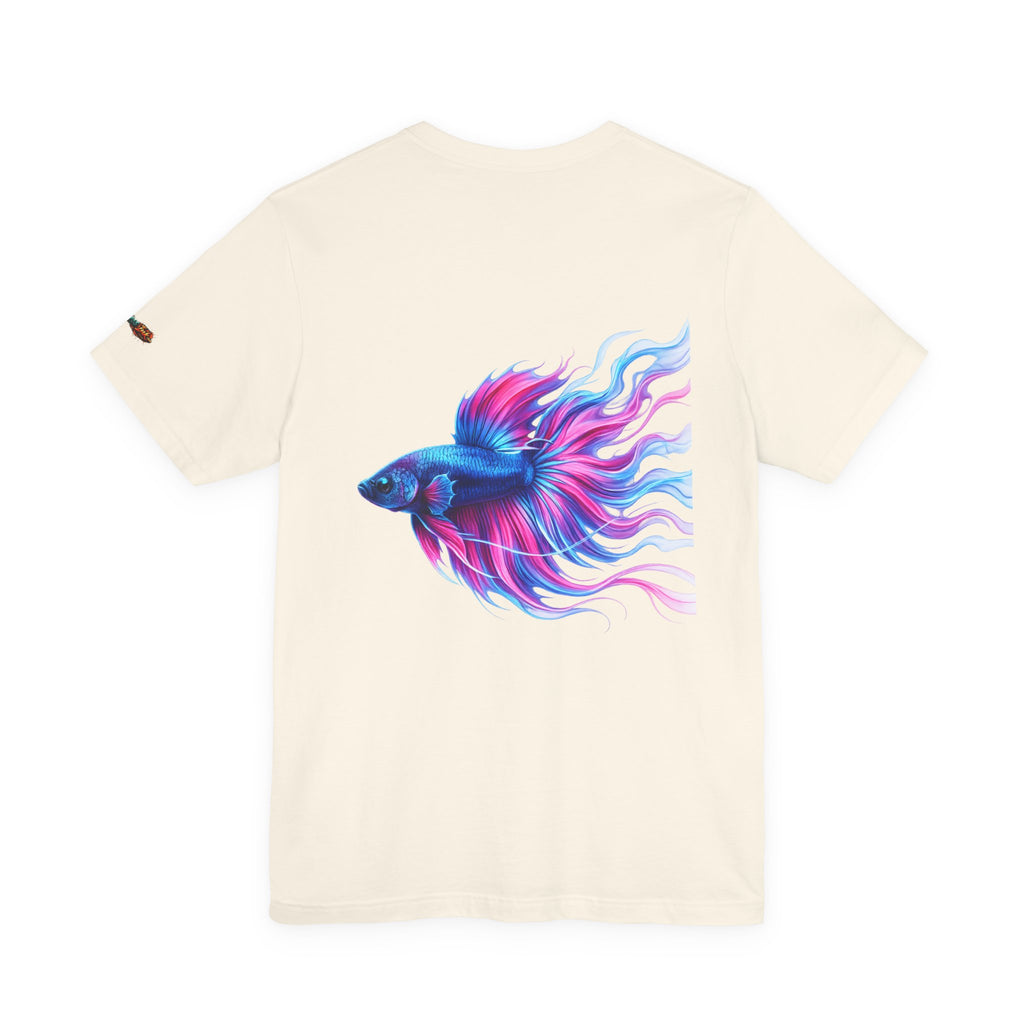 Betta Fish Graphic Tee — Vibrant Blue & Pink Aquatic Art T‑Shirt