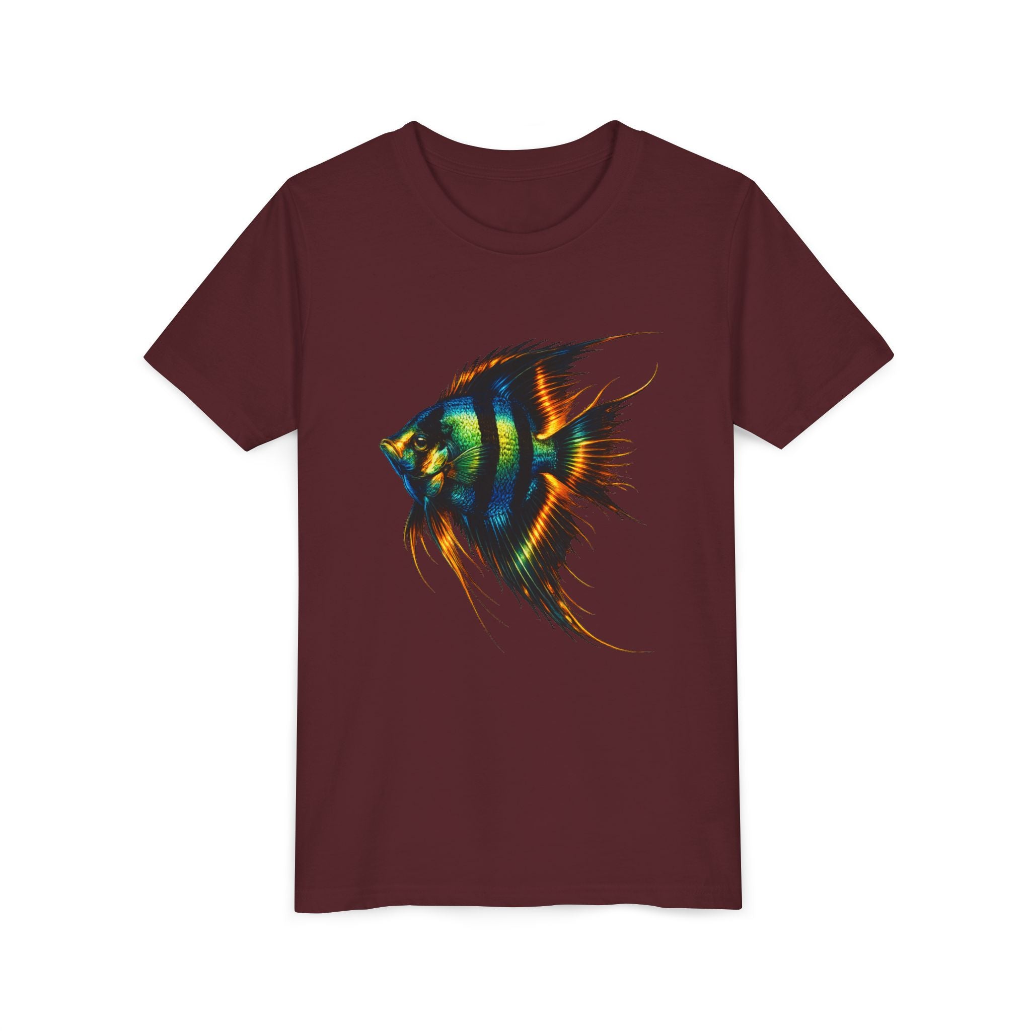 Angelfish Youth Tee – Colorful Aquarium Fish Graphic Shirt for Kids