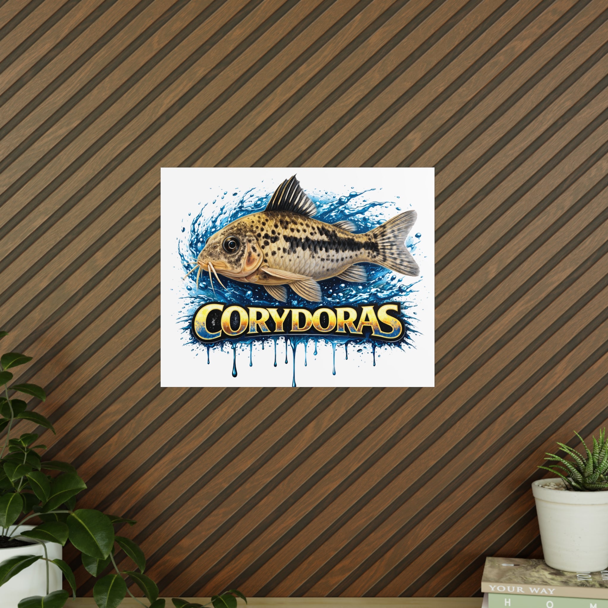 Peppered Cory Photopaper Poster — Colorful Aquarium Catfish Art Print