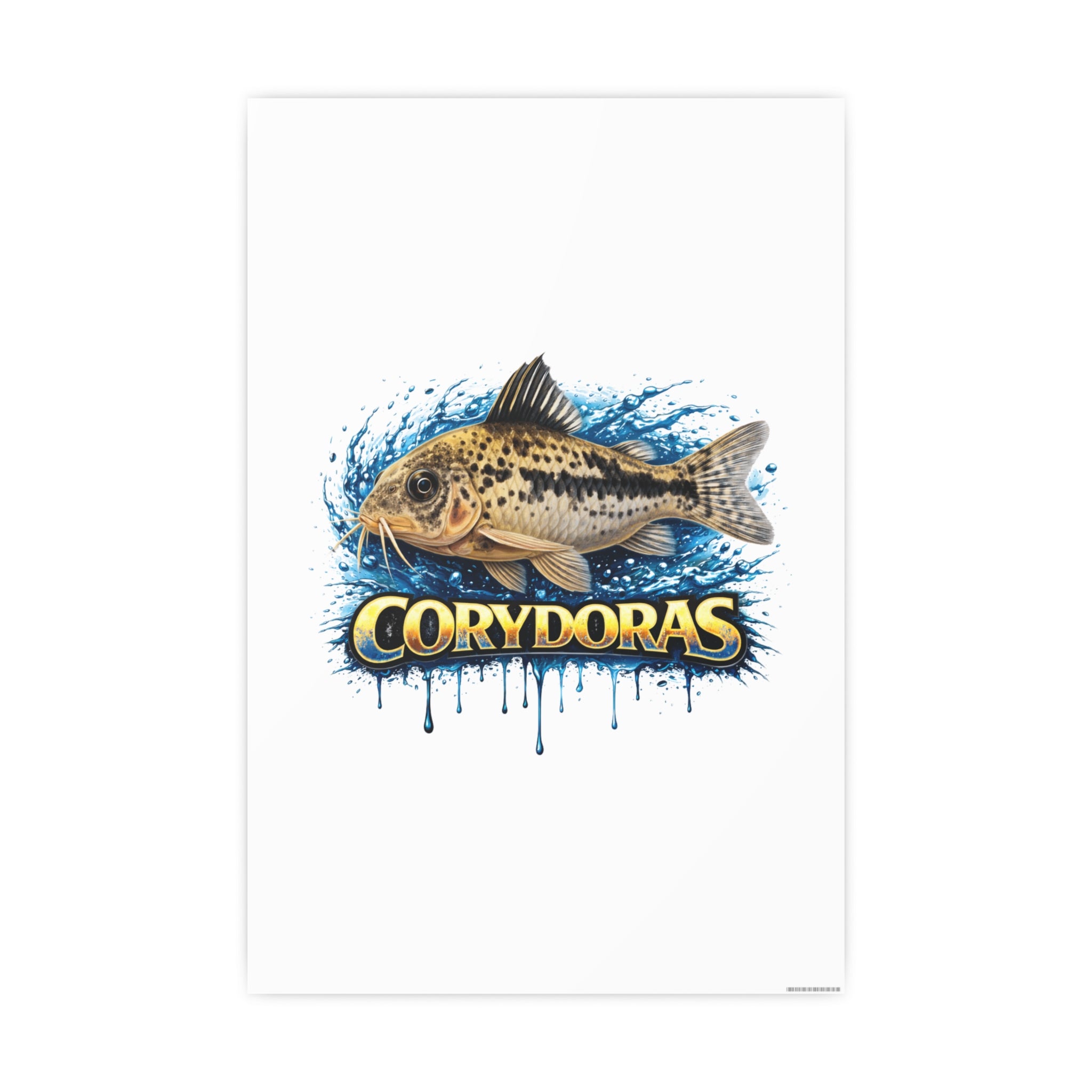 Peppered Corydoras Fish Art Poster — Vibrant Aquarium Print