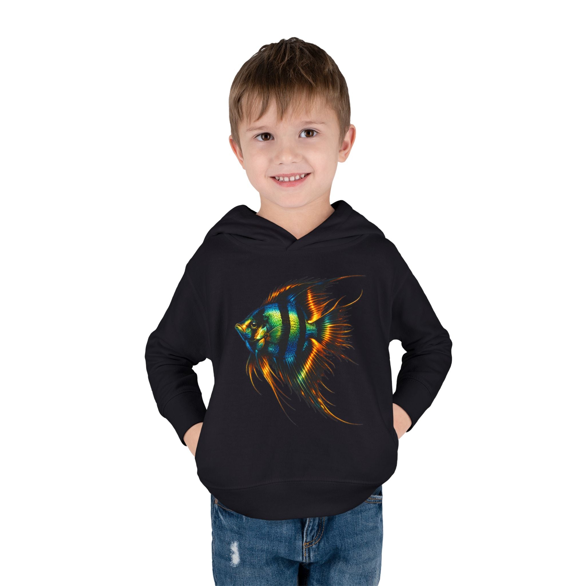 Toddler Hoodie with Colorful Angelfish Graphic