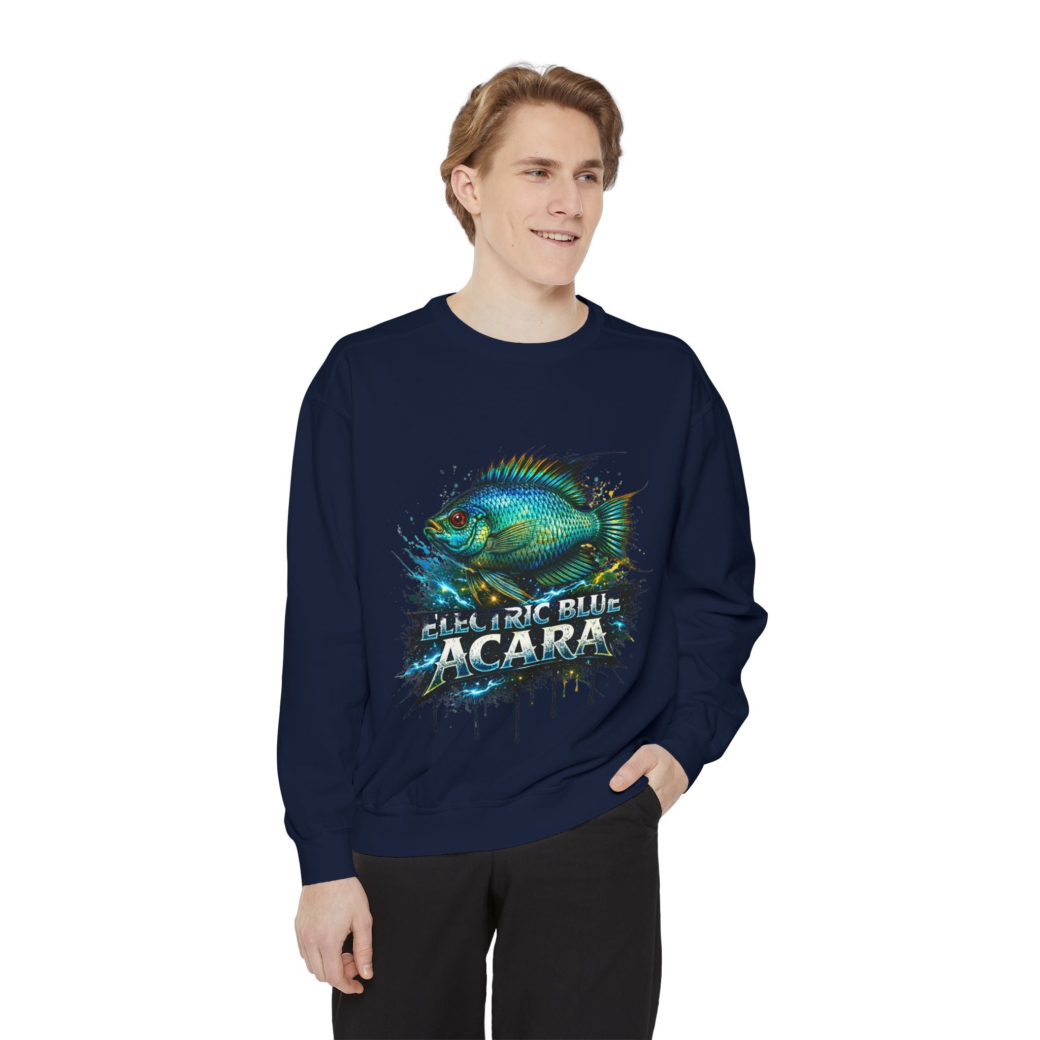 Electric Blue Acara – Garment-Dyed Premium Sweatshirt