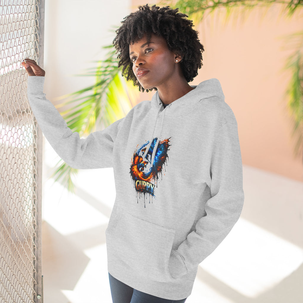 Fire & Ice Guppy – Premium Three-Panel Fleece Hoodie