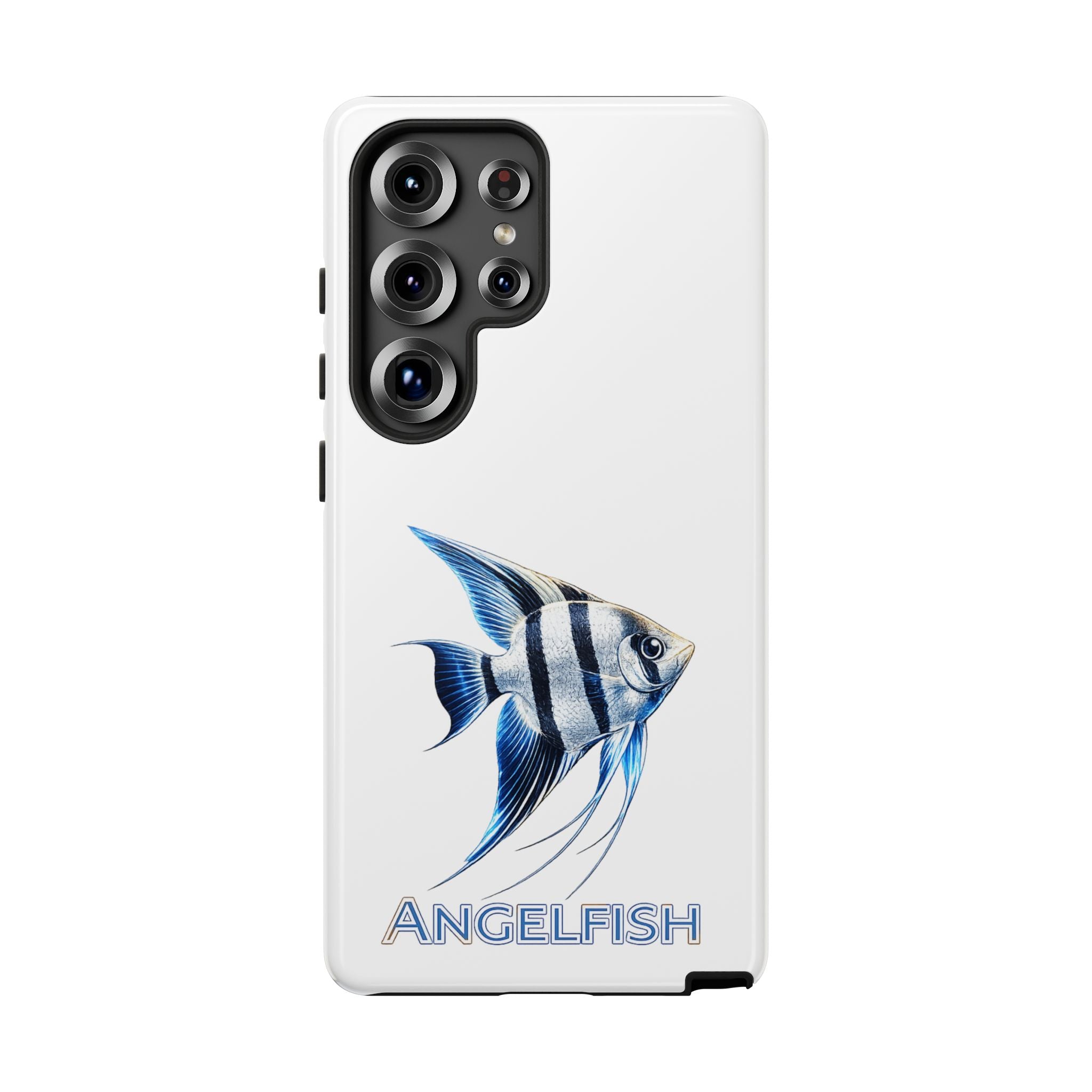 Angelfish Tough Phone Case – Durable Protective Case with Blue Tropical Fish Design