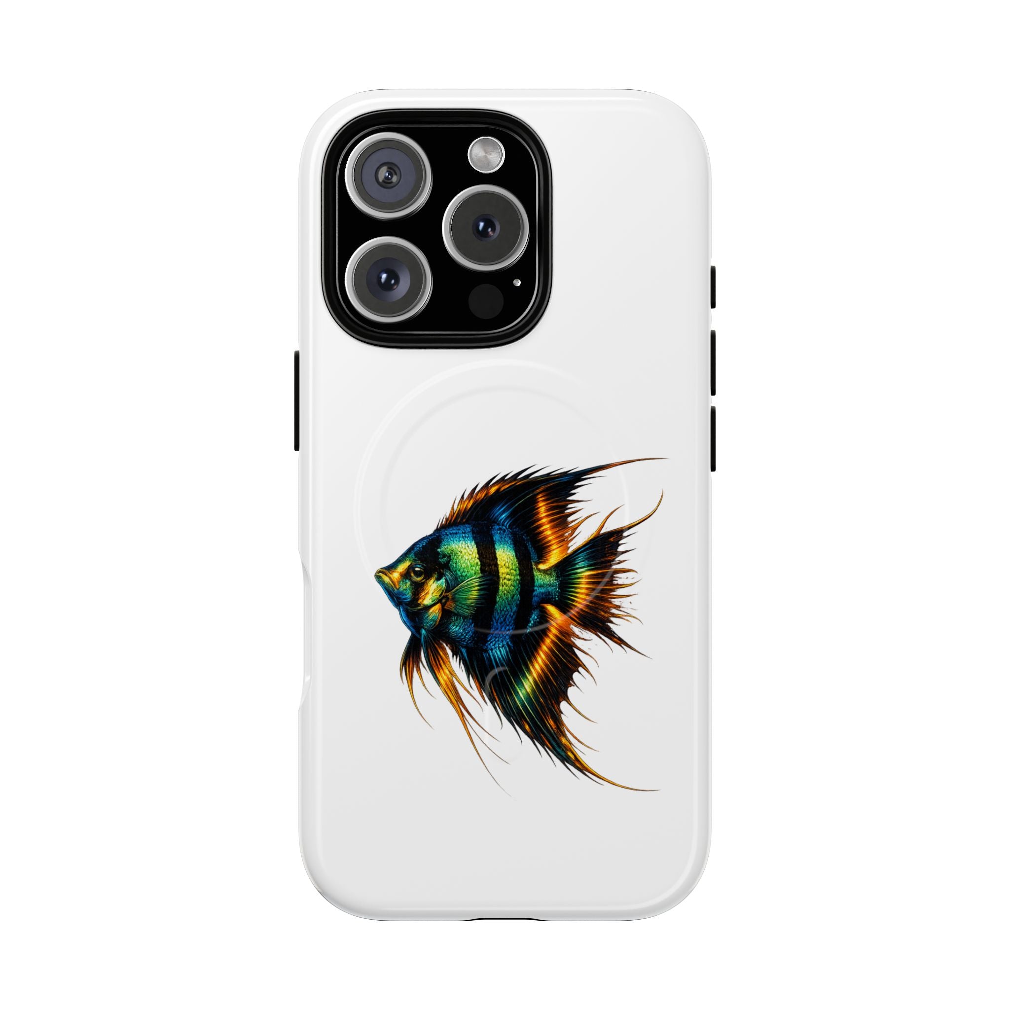 Angelfish Art Tough Magnetic Phone Case — Colorful Aquarium Fish iPhone Cover