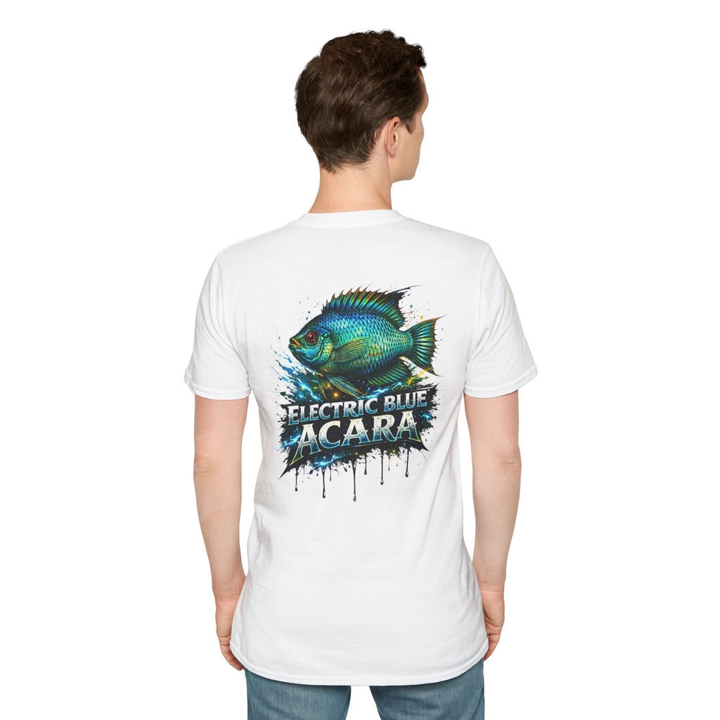 Electric Blue Acara Fish T-Shirt — Vibrant Angler Graphic Tee