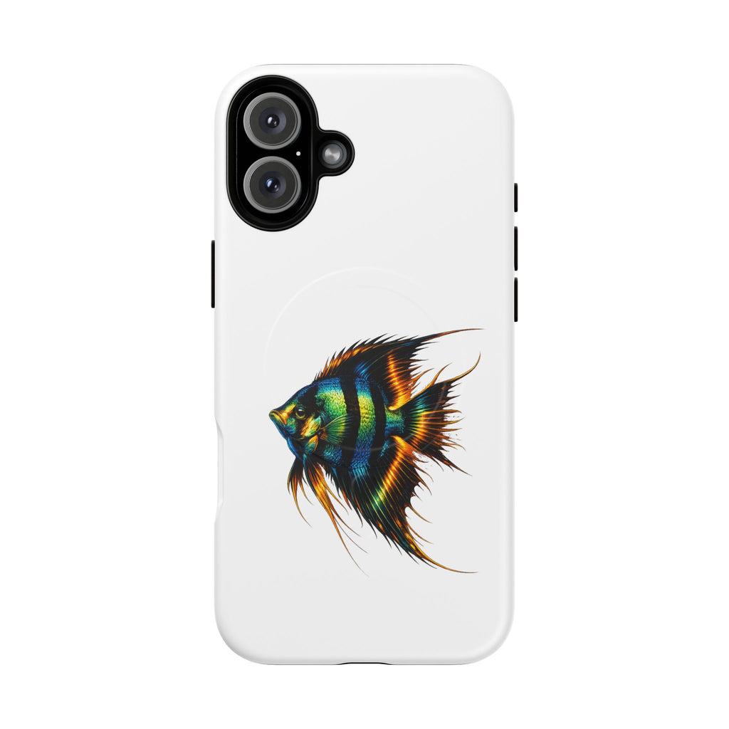 Angelfish Art Tough Magnetic Phone Case — Colorful Aquarium Fish iPhone Cover