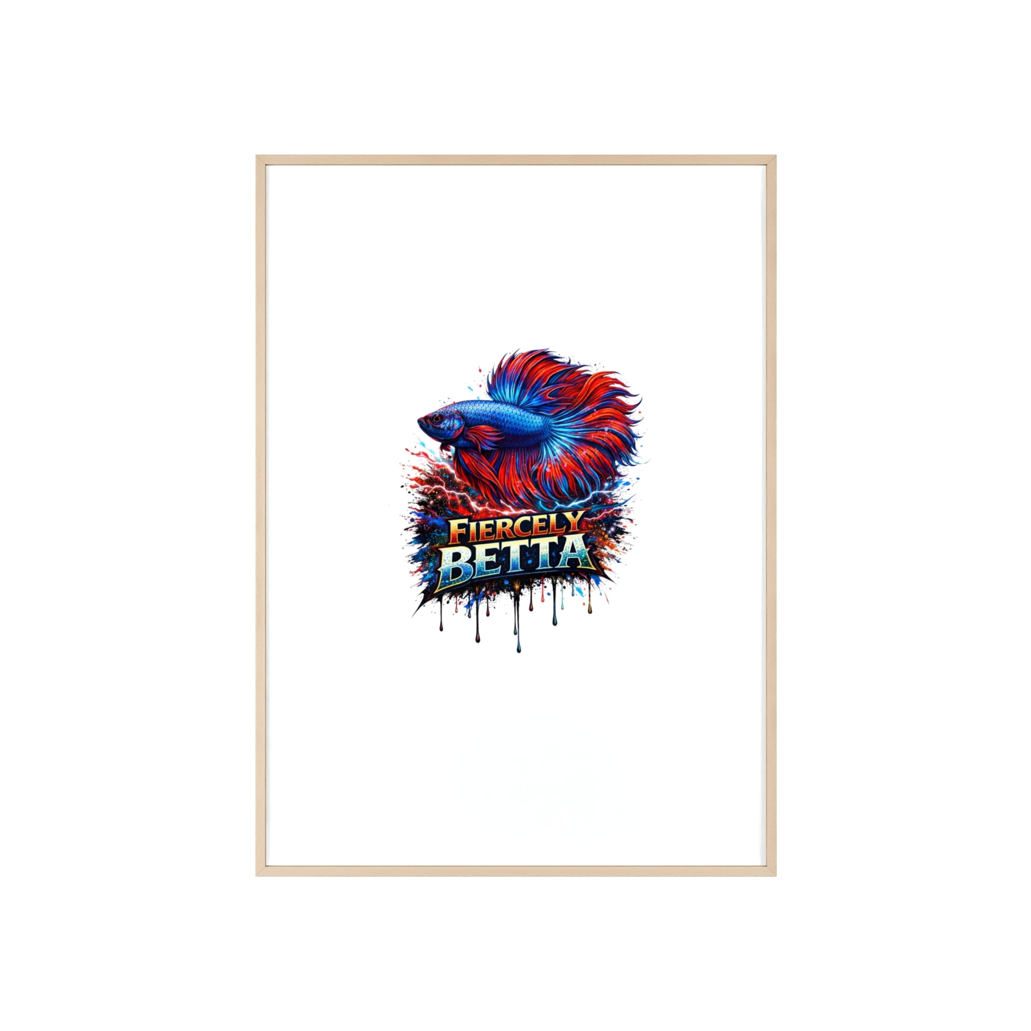 Fiercely Betta Framed Poster — Colorful Betta Fish Wall Art