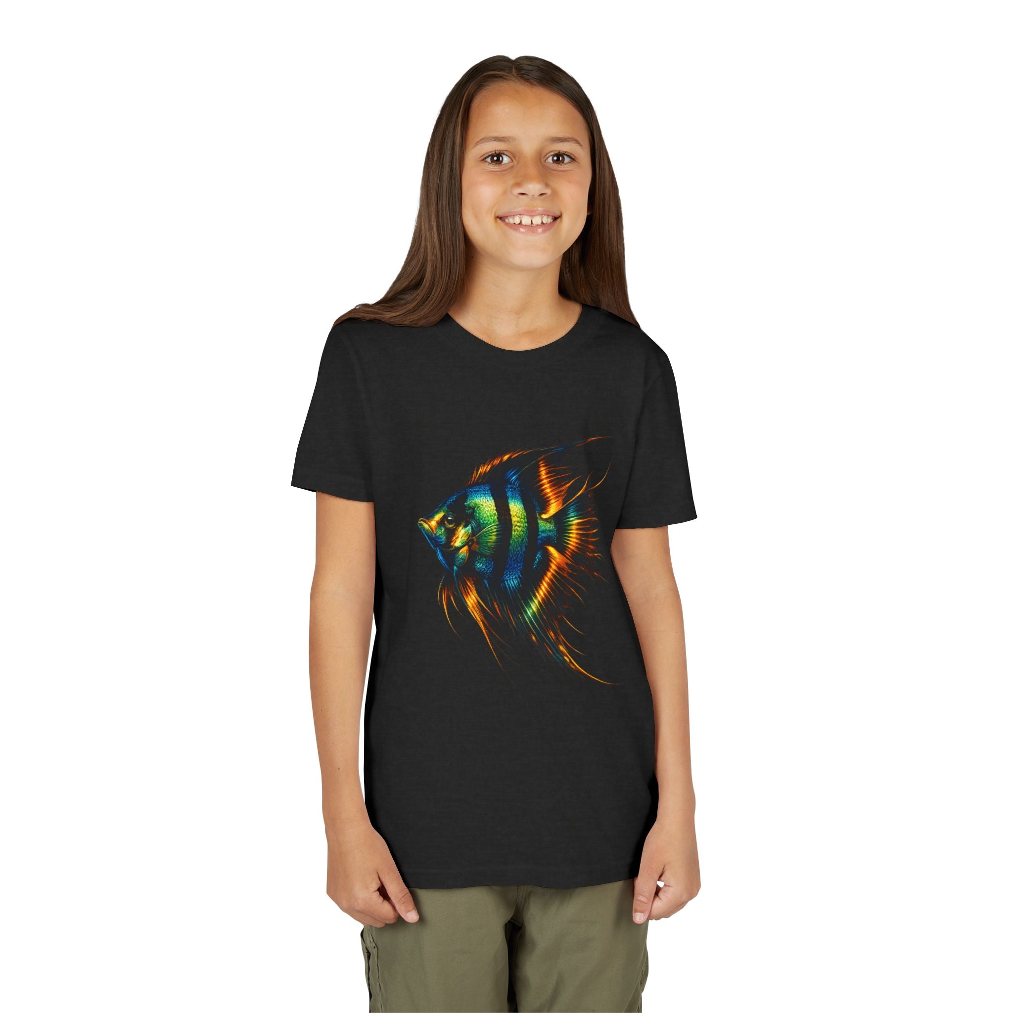 Angelfish Youth Tee – Colorful Aquarium Fish Graphic Shirt for Kids
