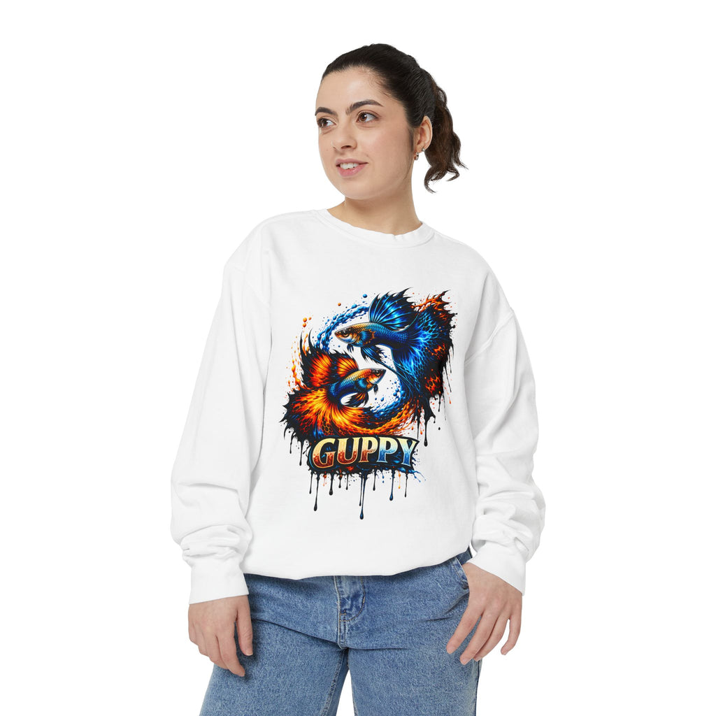 Fire & Ice Guppy – Premium "Neon Flare" Garment-Dyed Sweatshirt