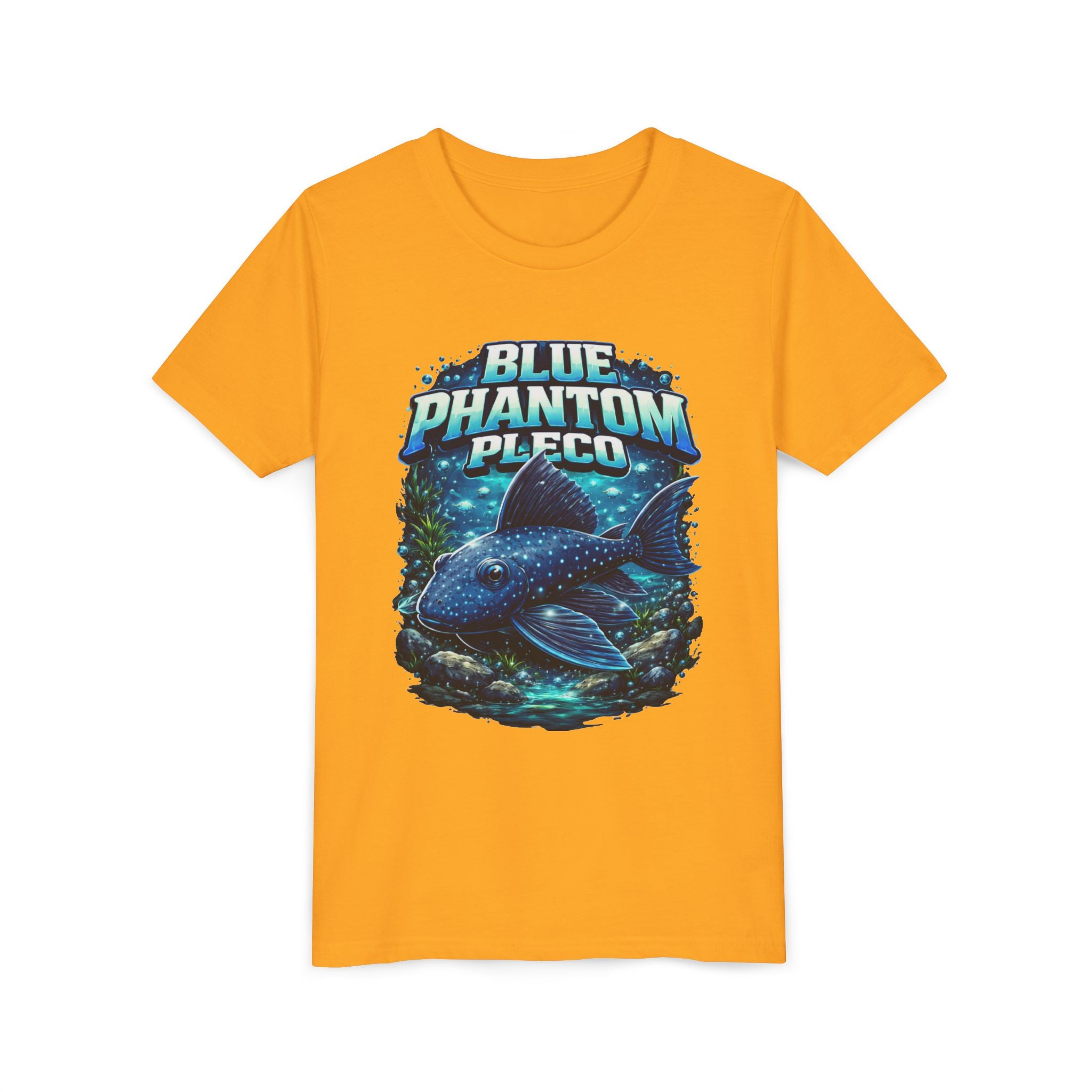 Blue Phantom Pleco Youth Tee – Kids Fish Aquarium T-Shirt