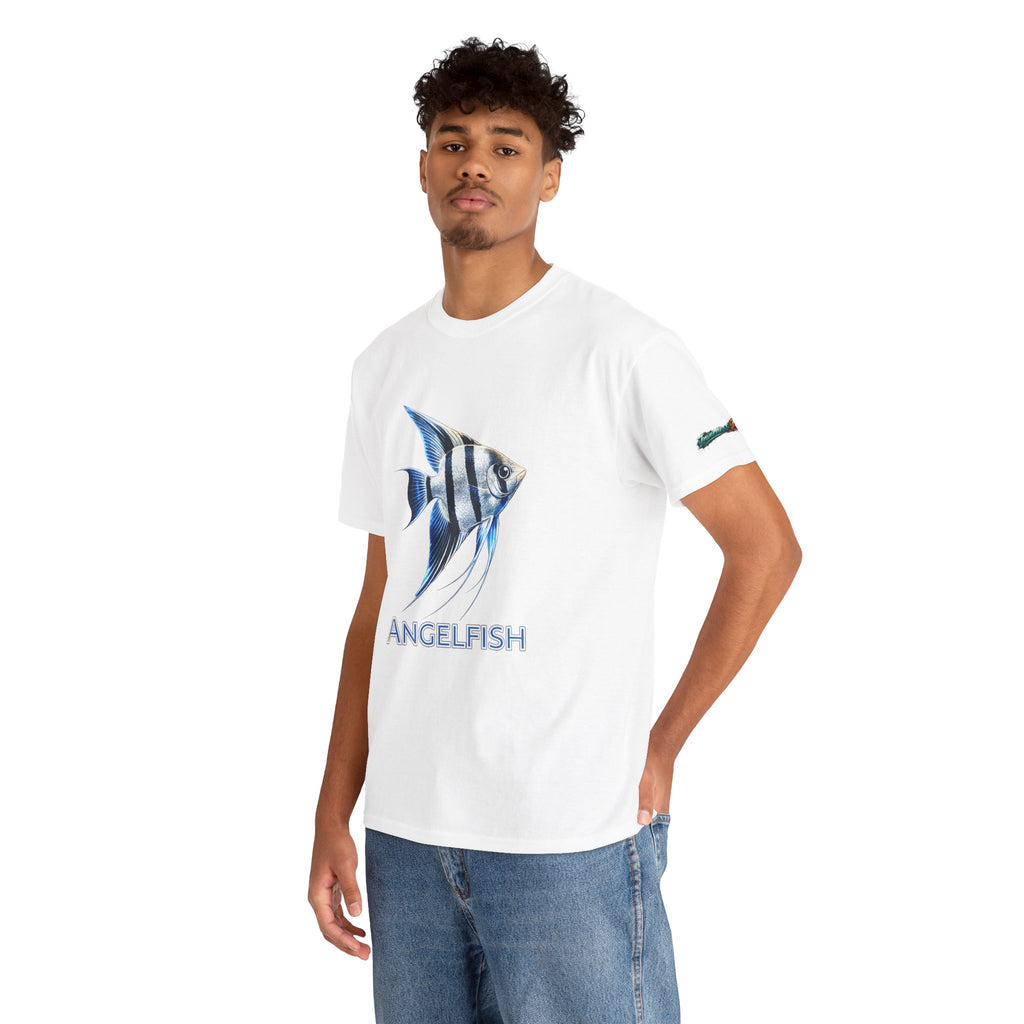 Angelfish Graphic Tee — Blue Tropical Fish Shirt