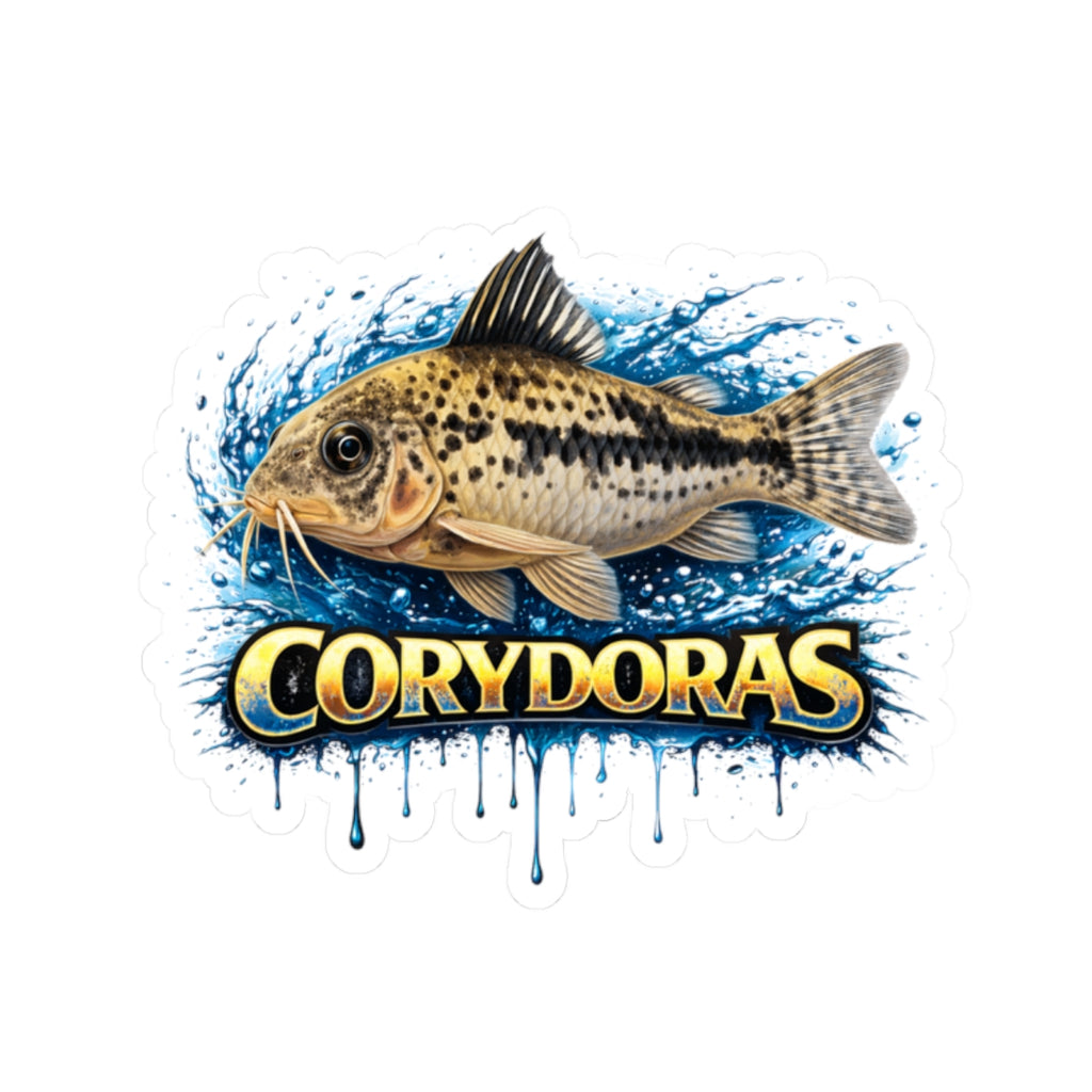 Peppered Corydora Fish-Cut Sticker — Aquarium Catfish Decal for Tanks, Laptops & Gear