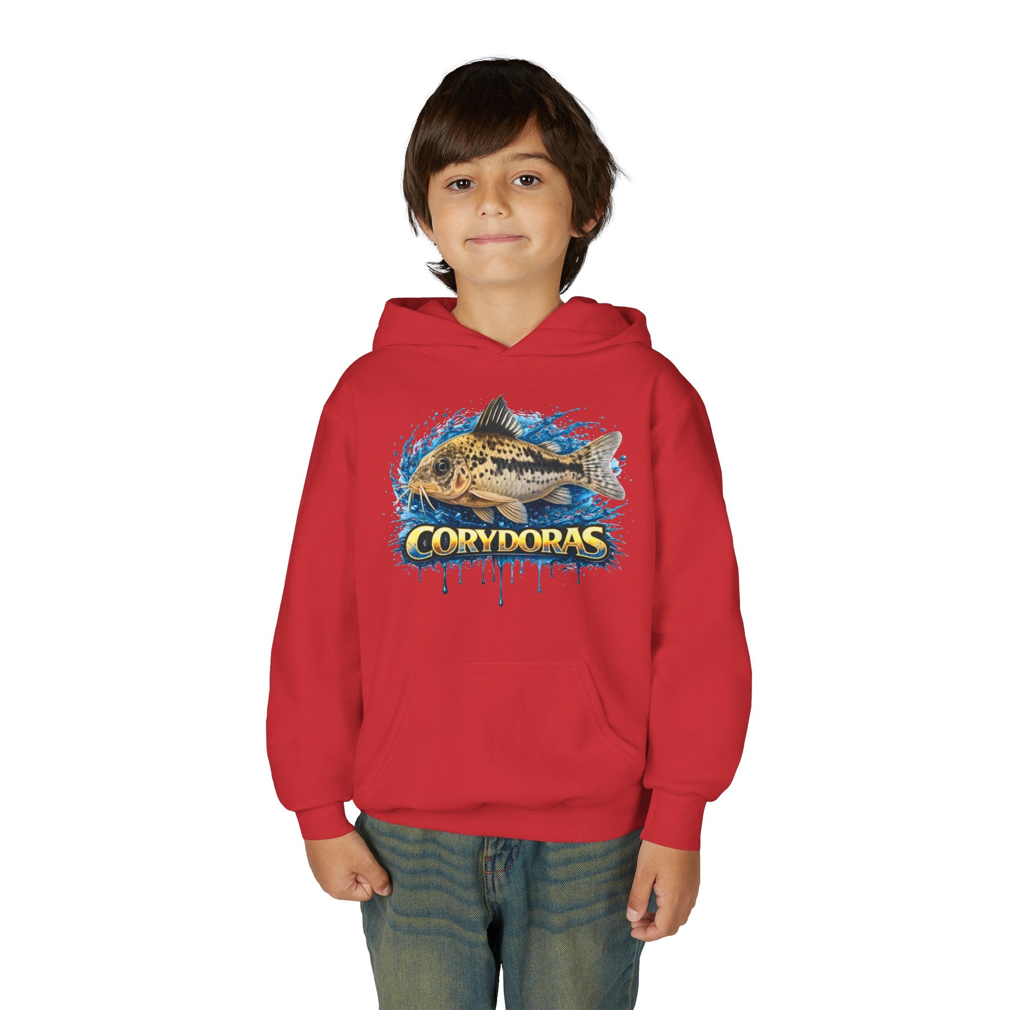 Corydoras Fish Youth Hoodie — Colorful Aquarium Catfish Design