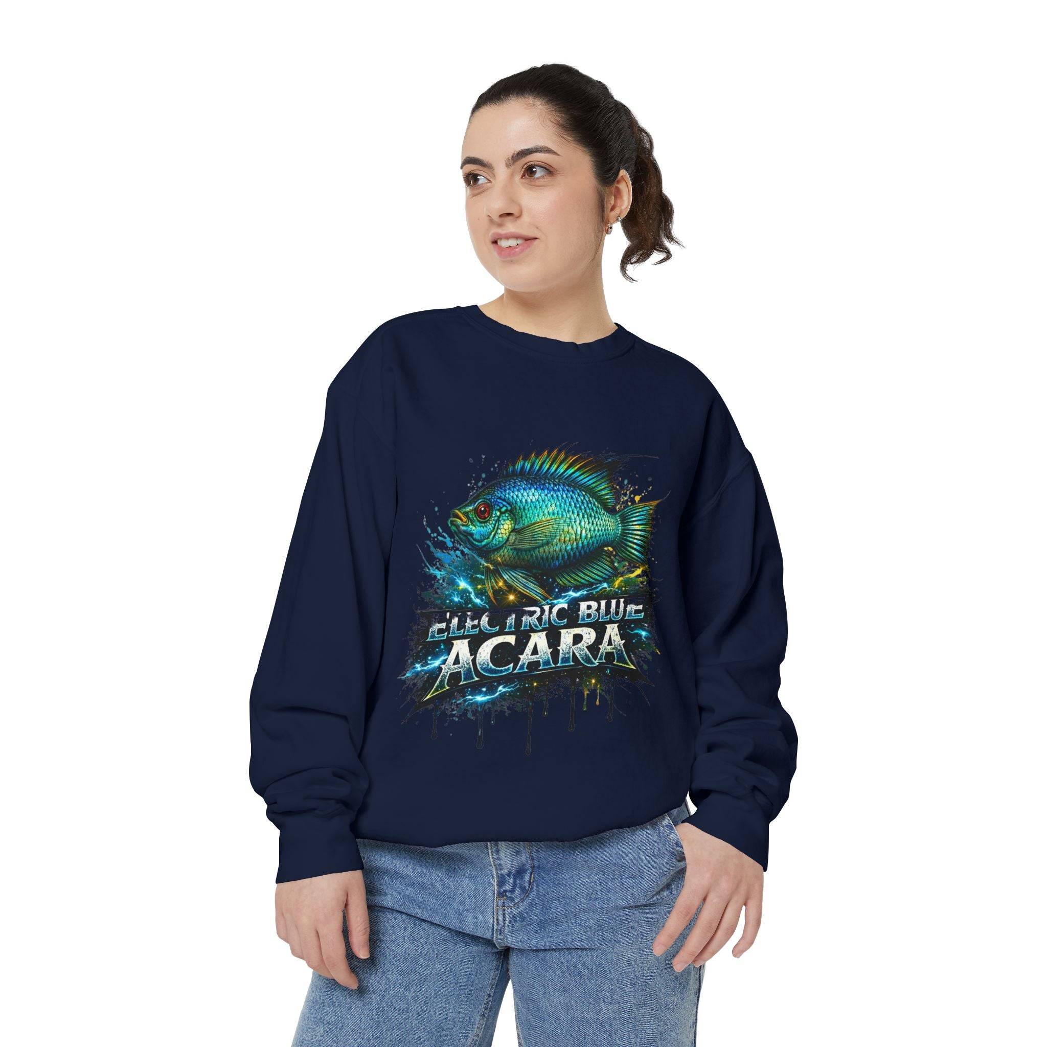 Electric Blue Acara – Garment-Dyed Premium Sweatshirt